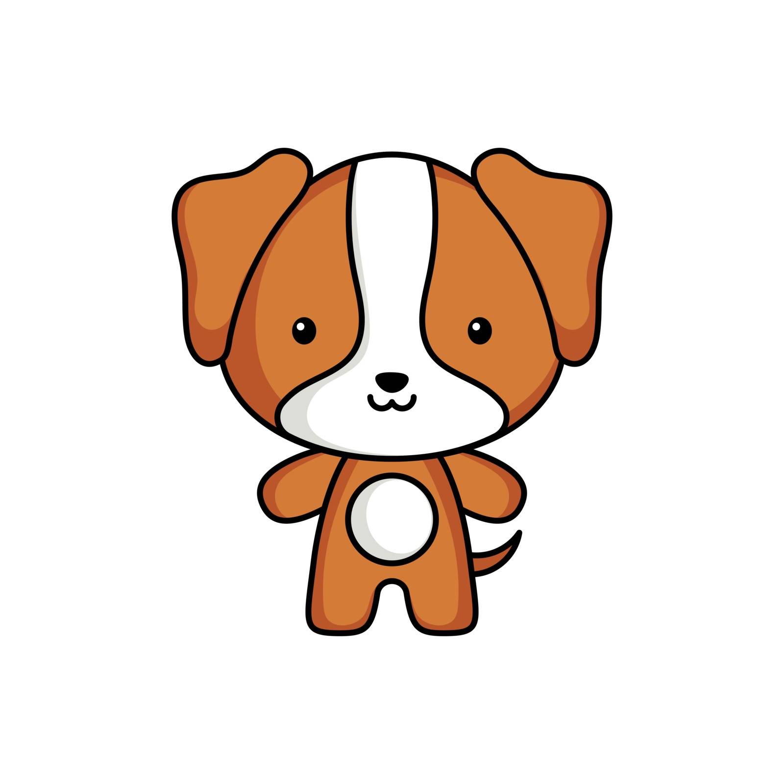 Cute cartoon dog logo template on white background. Mascot anima by Melnyk