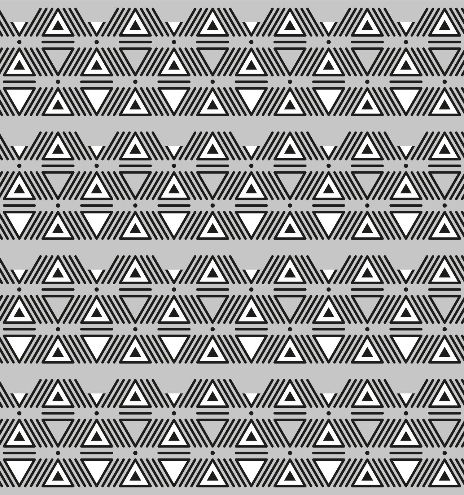 Abstract geometric American ethnic indigenous Seamless pattern with triangles. Aztec style vector pattern with triangle and lines