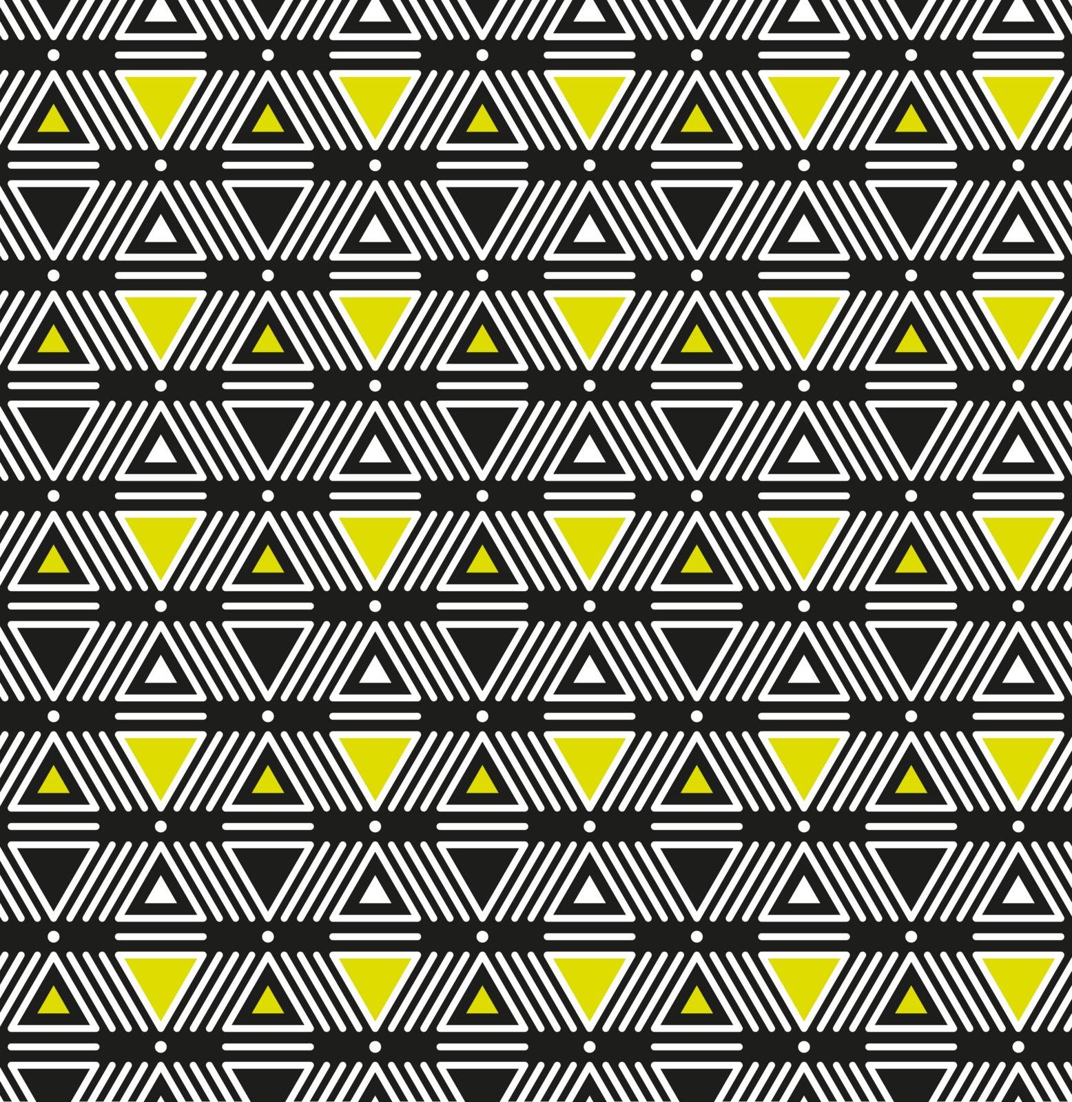 Abstract geometric American ethnic indigenous Seamless pattern with triangles. Aztec style vector pattern with triangle and lines