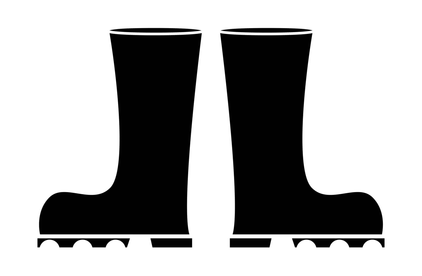 Wellington boot silhouette illustration isolated on white backgr by wektorygrafika