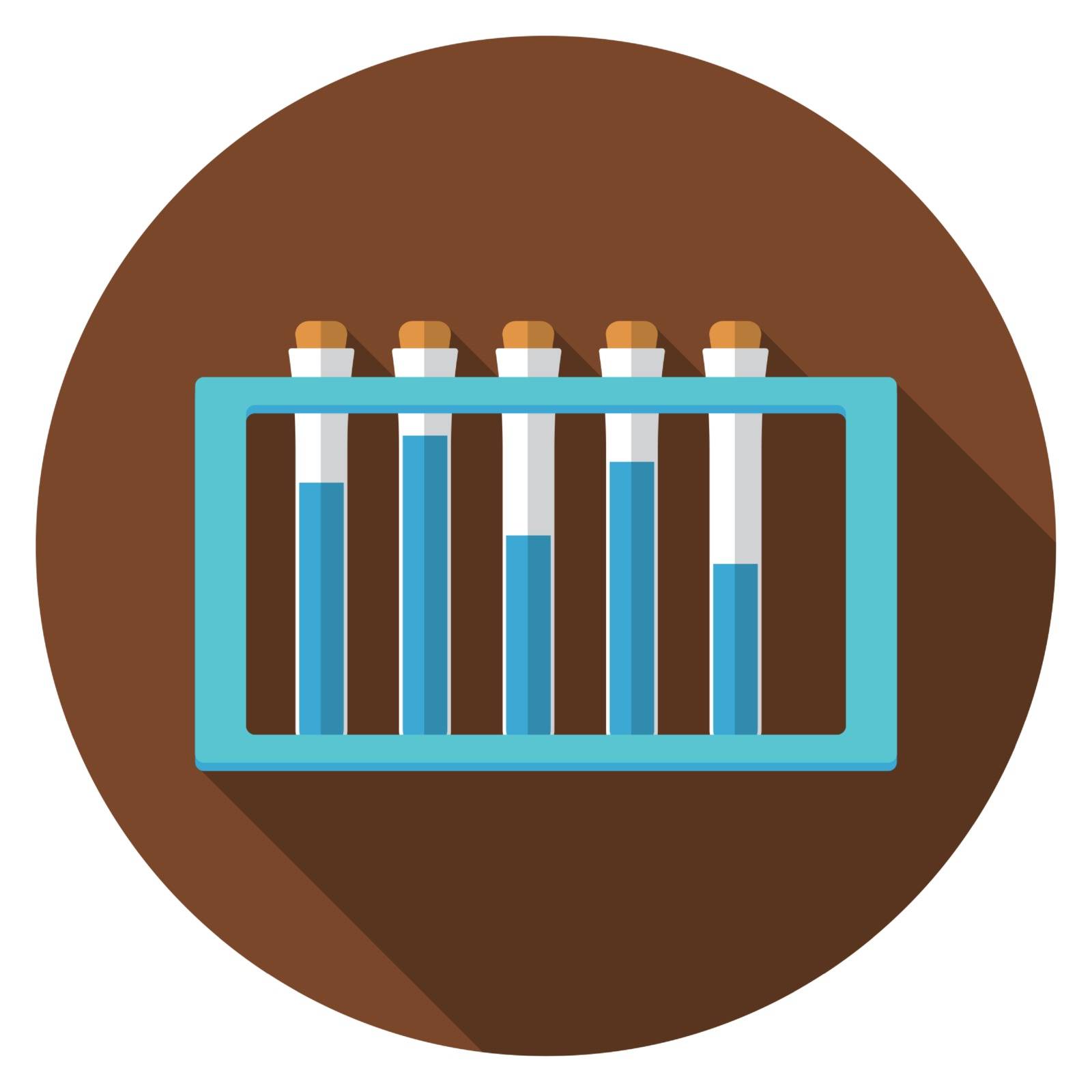 Flat design modern vector illustration of laboratory samples icon with long shadow, isolated by Lemon_workshop