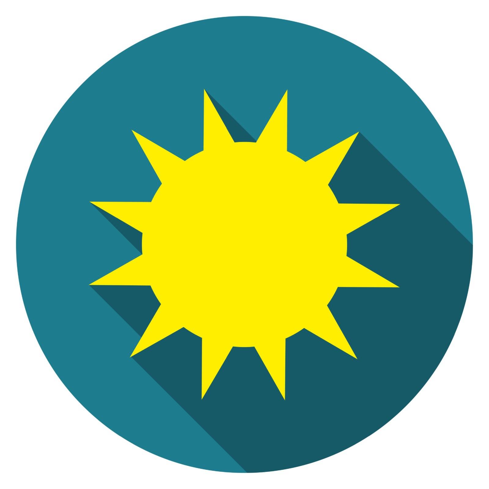 Flat design vector Sun icon with long shadow, isolated. by Lemon_workshop