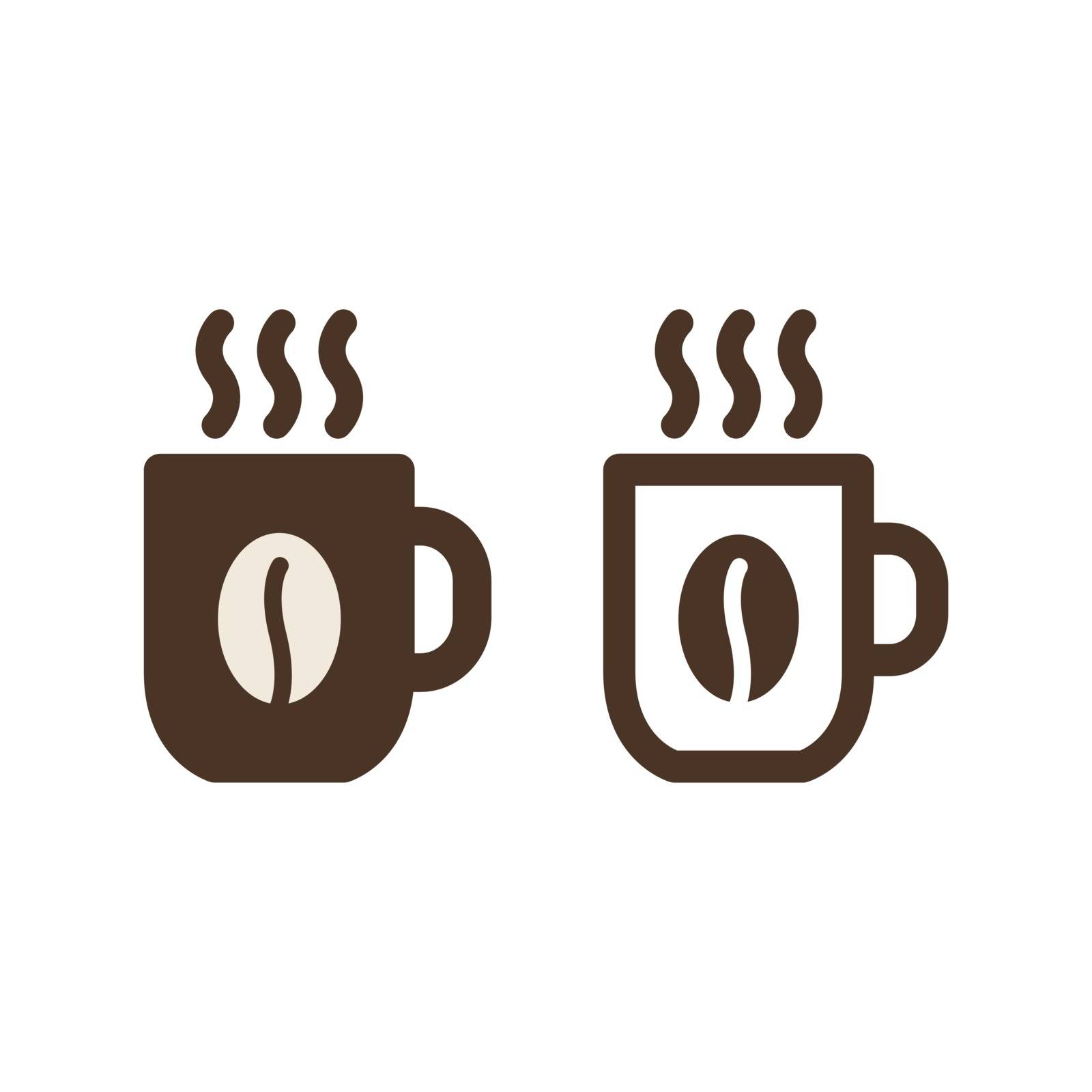 Hot mug with steam symbol