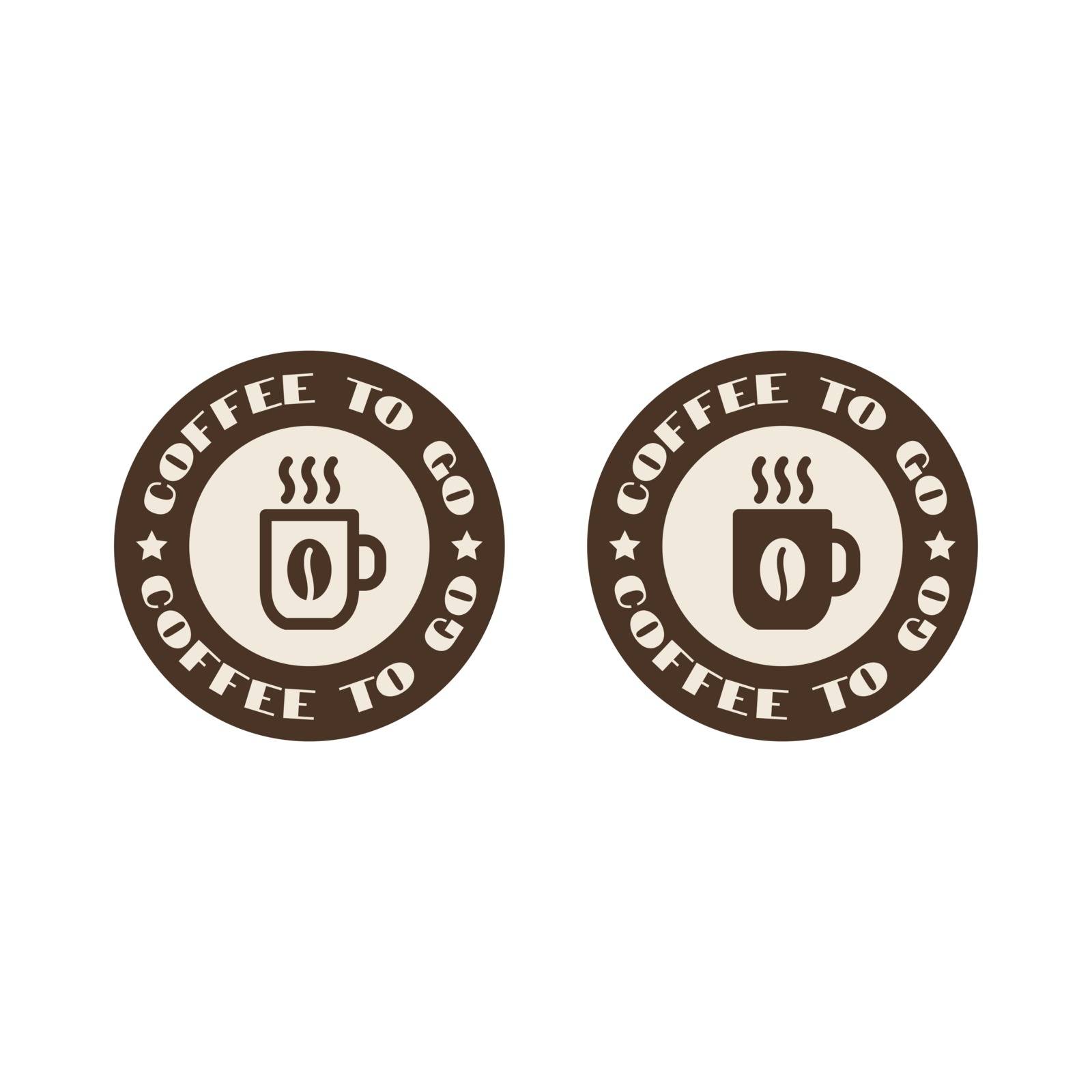 Coffee to go label, vector symbol by cveivn