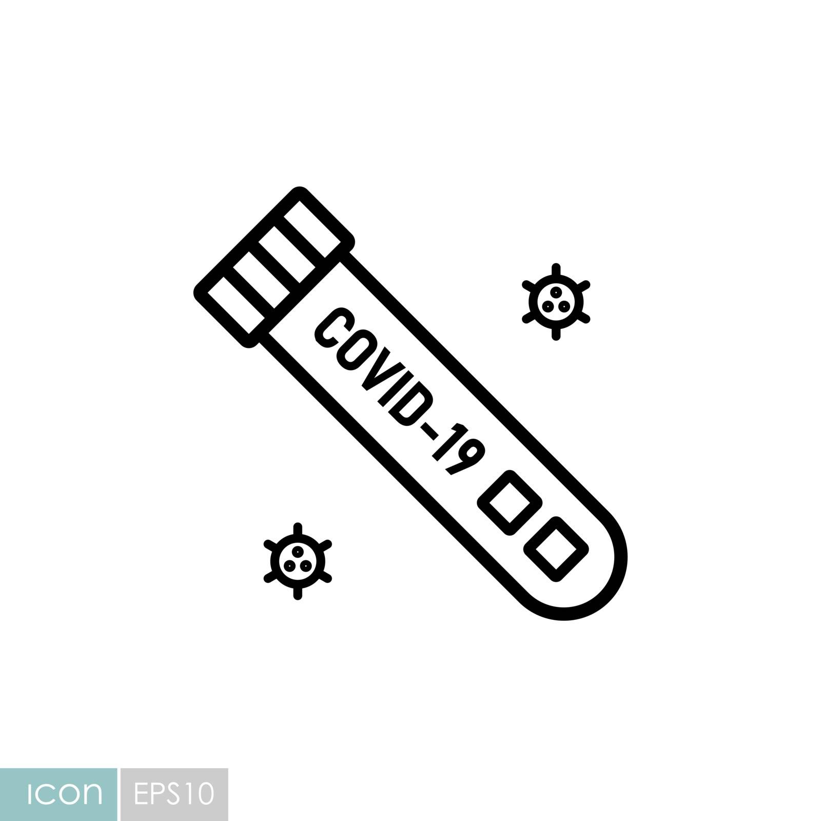 Coronavirus blood test tube vector icon. Medical sign. Graph symbol for medical web site and apps design, logo, app, UI