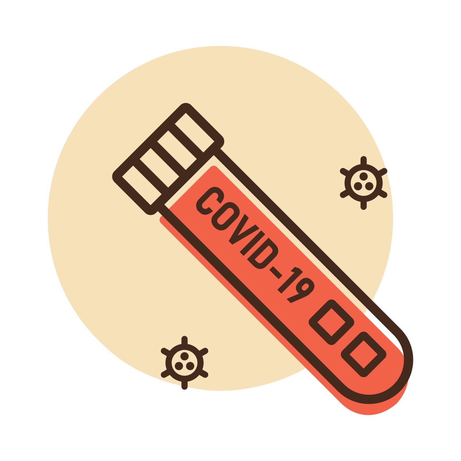 Coronavirus blood test tube vector icon. Medical sign. Graph symbol for medical web site and apps design, logo, app, UI