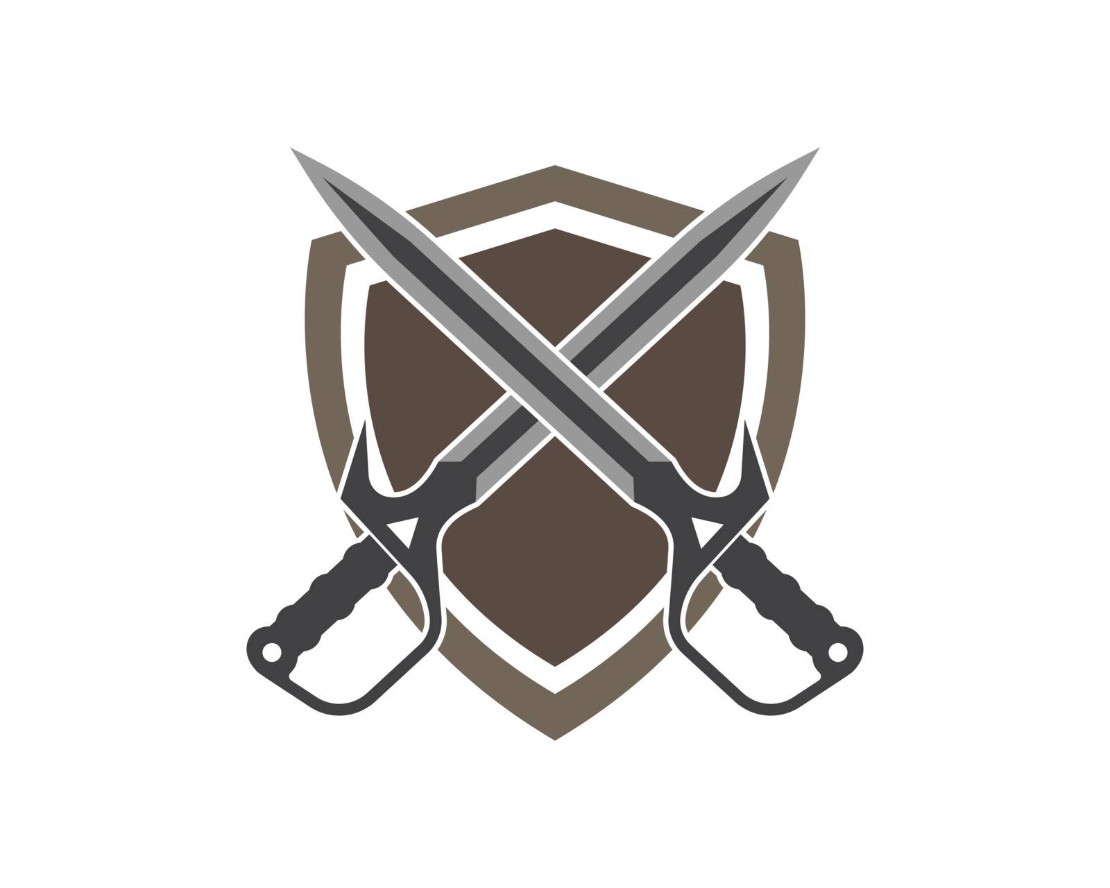 sword logo icon vector illustration design by idan