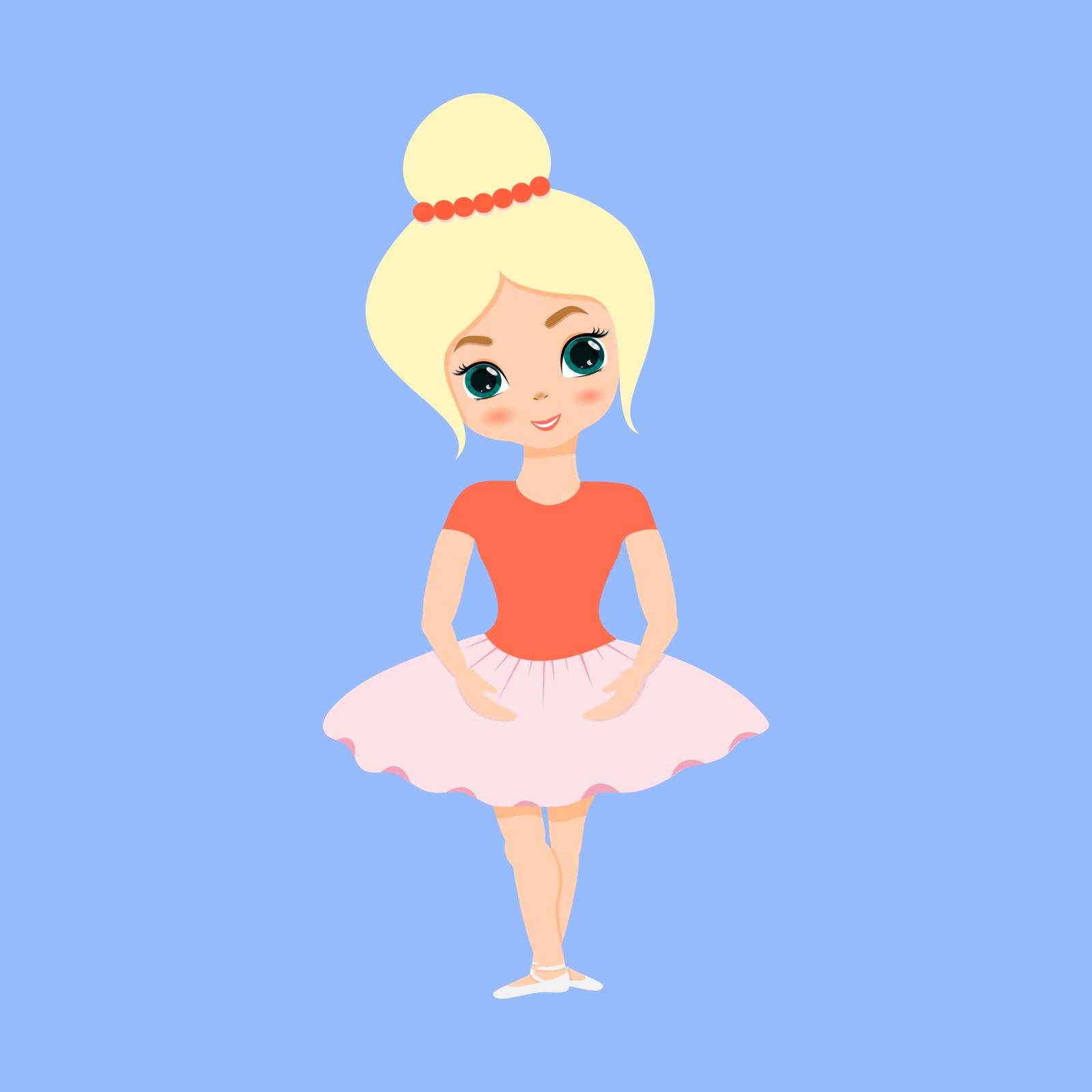 Cute small ballerina dancing. Ballerina girl in pink tutu dress. by Olena92