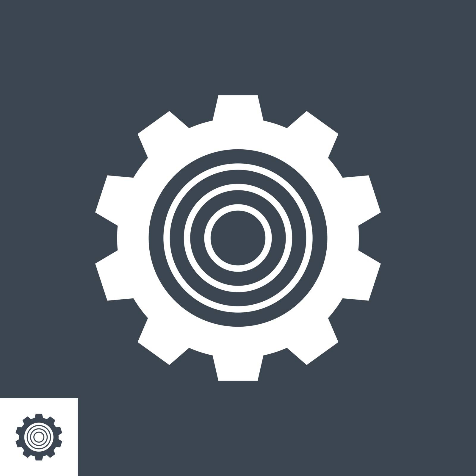Gear Related Vector Glyph Icon. Isolated on Black Background. Vector Illustration.