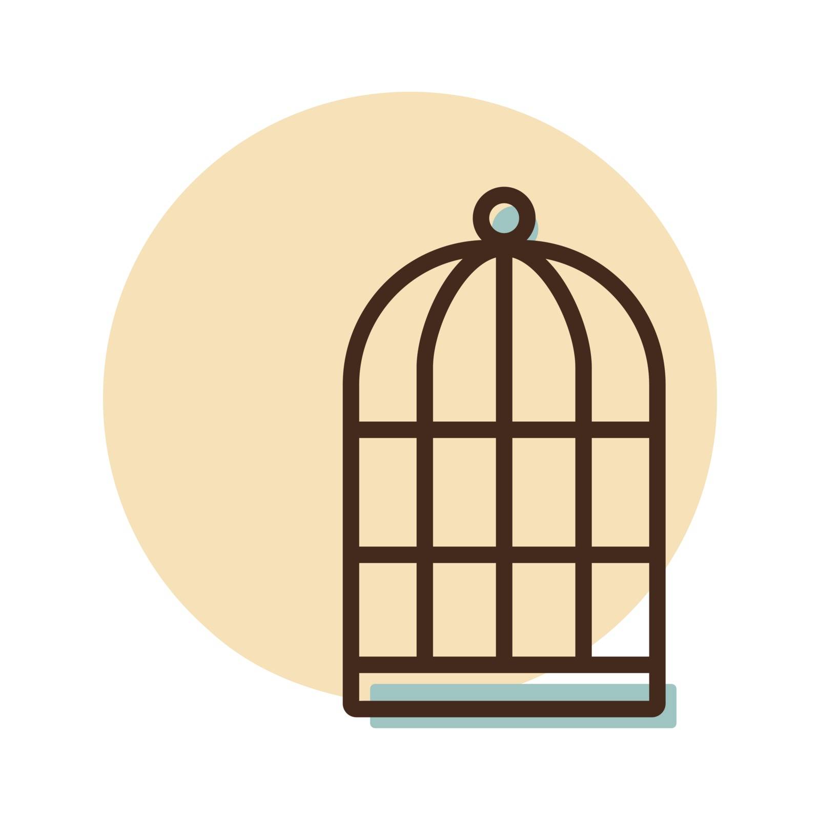 Empty bird cage vector icon. Pet animal sign by nosik