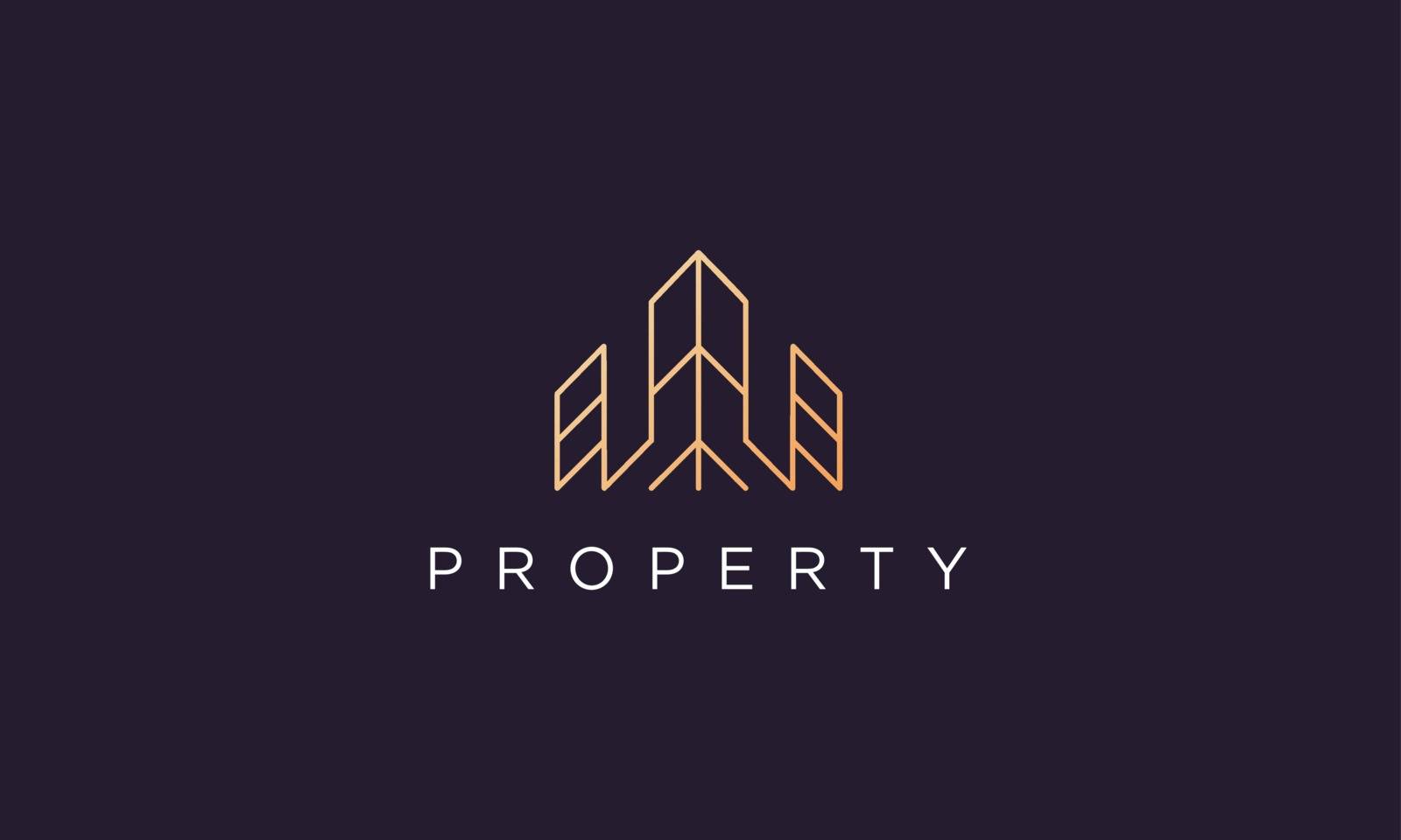 luxury and classy real estate property logo design in a simple and modern style by murnifine