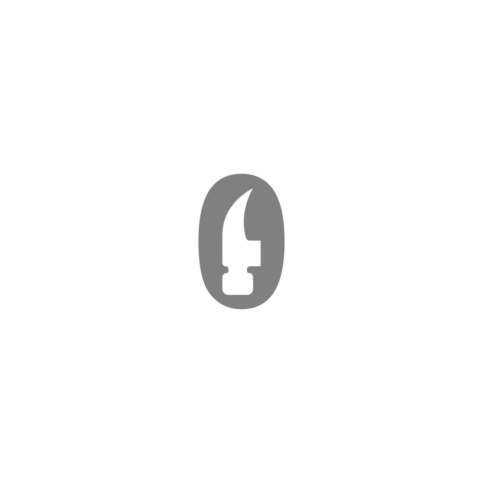 Number ZERO and hammer combination icon logo design vector