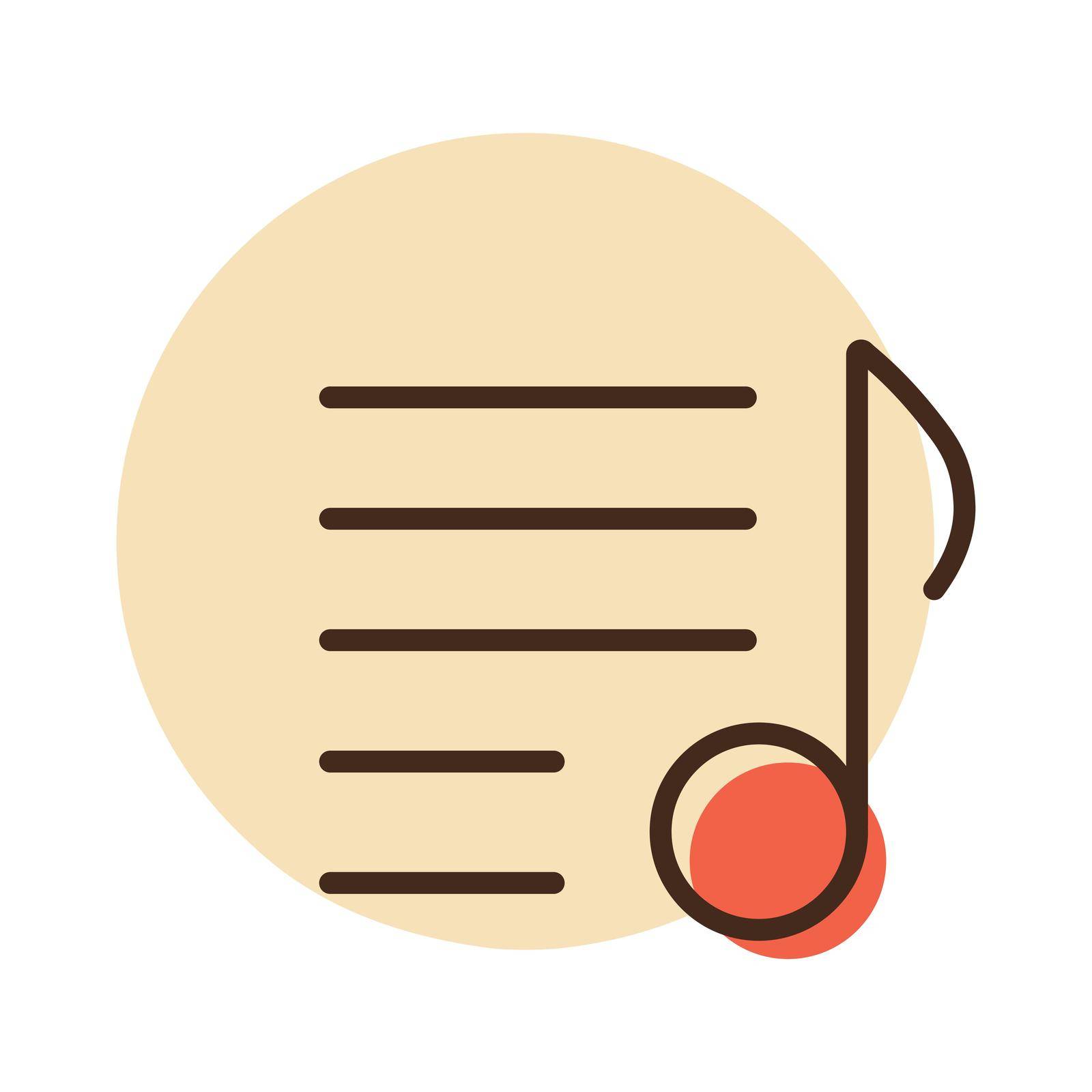 Music playlist vector icon. Musical note and list. Graph symbol for music and sound web site and apps design, logo, app, UI
