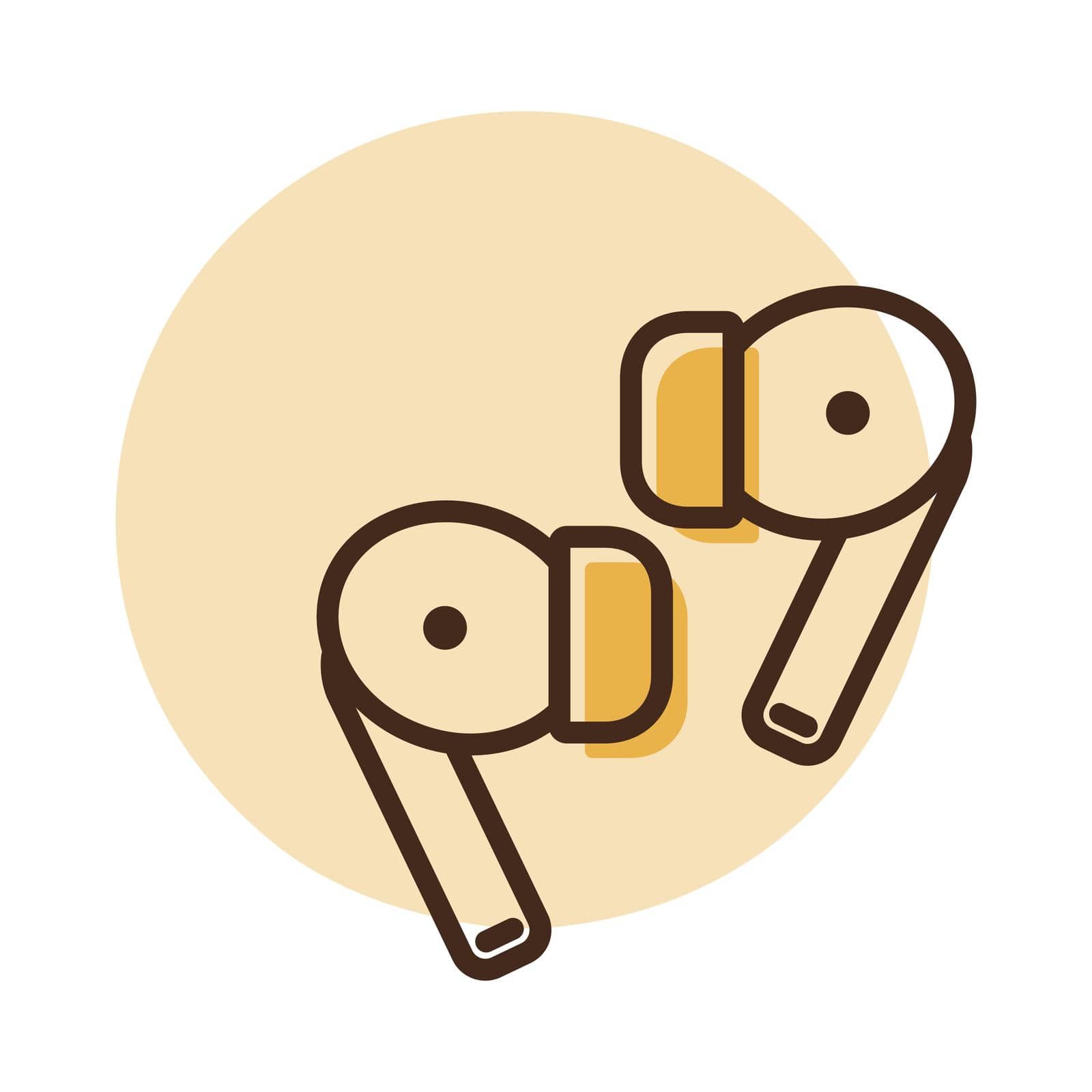 Pair of wireless earbud headphones vector icon. Graph symbol for music and sound web site and apps design, logo, app, UI