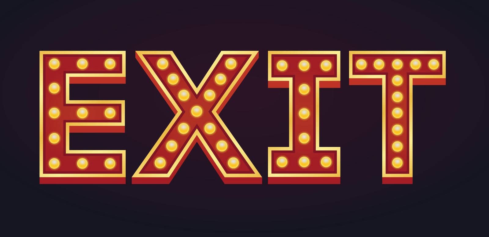 EXIT banner alphabet sign marquee light bulb vintage by OPPONA