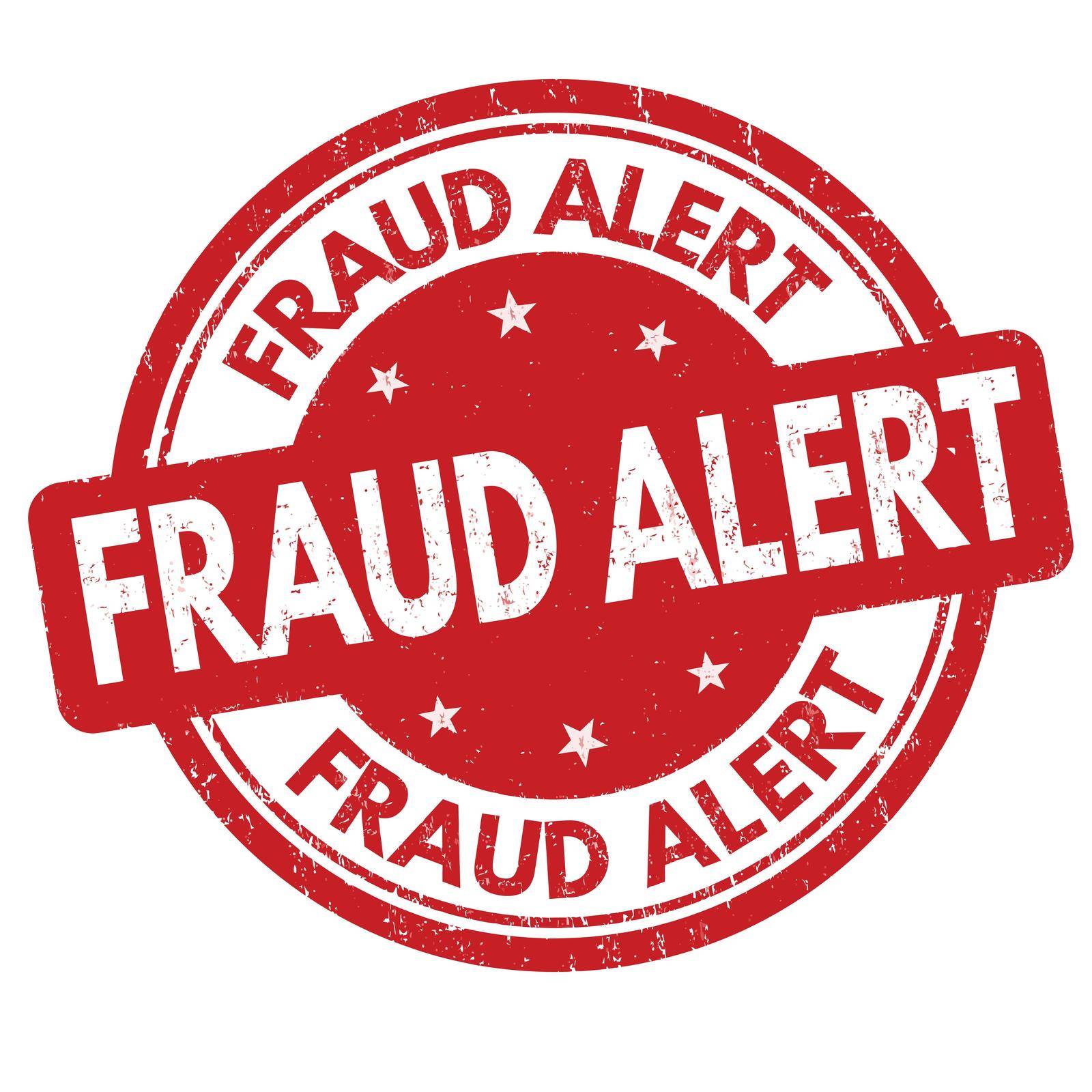 Fraud alert grunge rubber stamp on white background, vector illustration