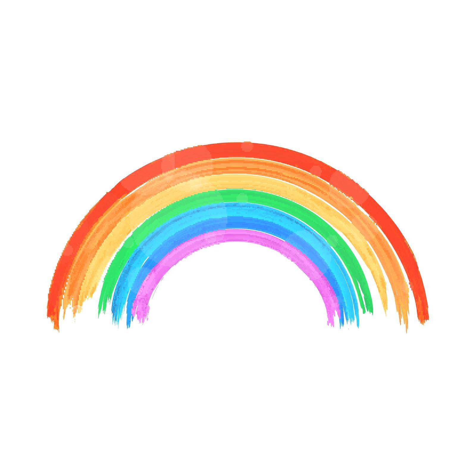 Painted shiny rainbow, vector icon over white