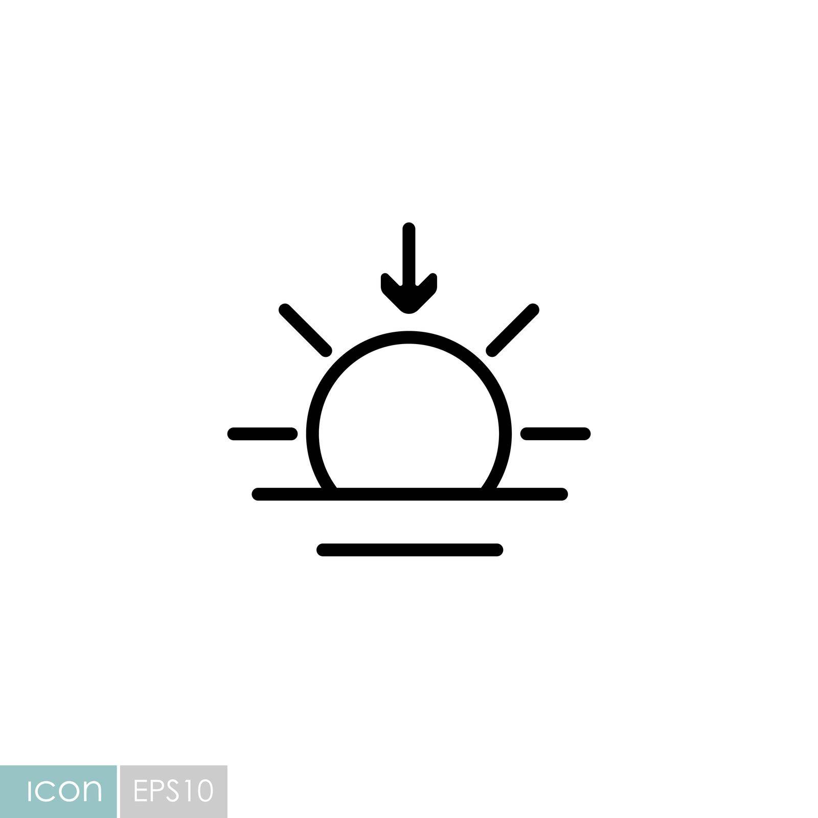 Sunset vector icon. Meteorology sign. Graph symbol for travel, tourism and weather web site and apps design, logo, app, UI