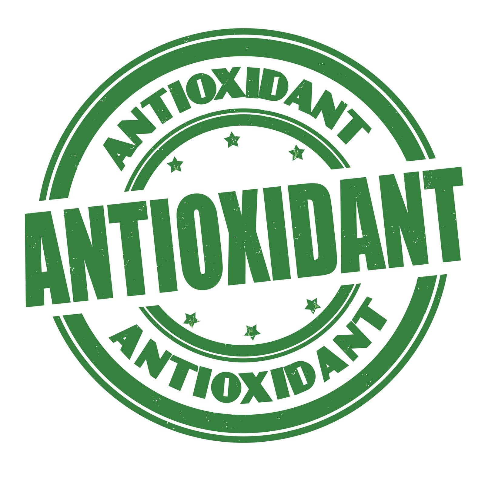Antioxidant grunge rubber stamp on white background, vector illustration