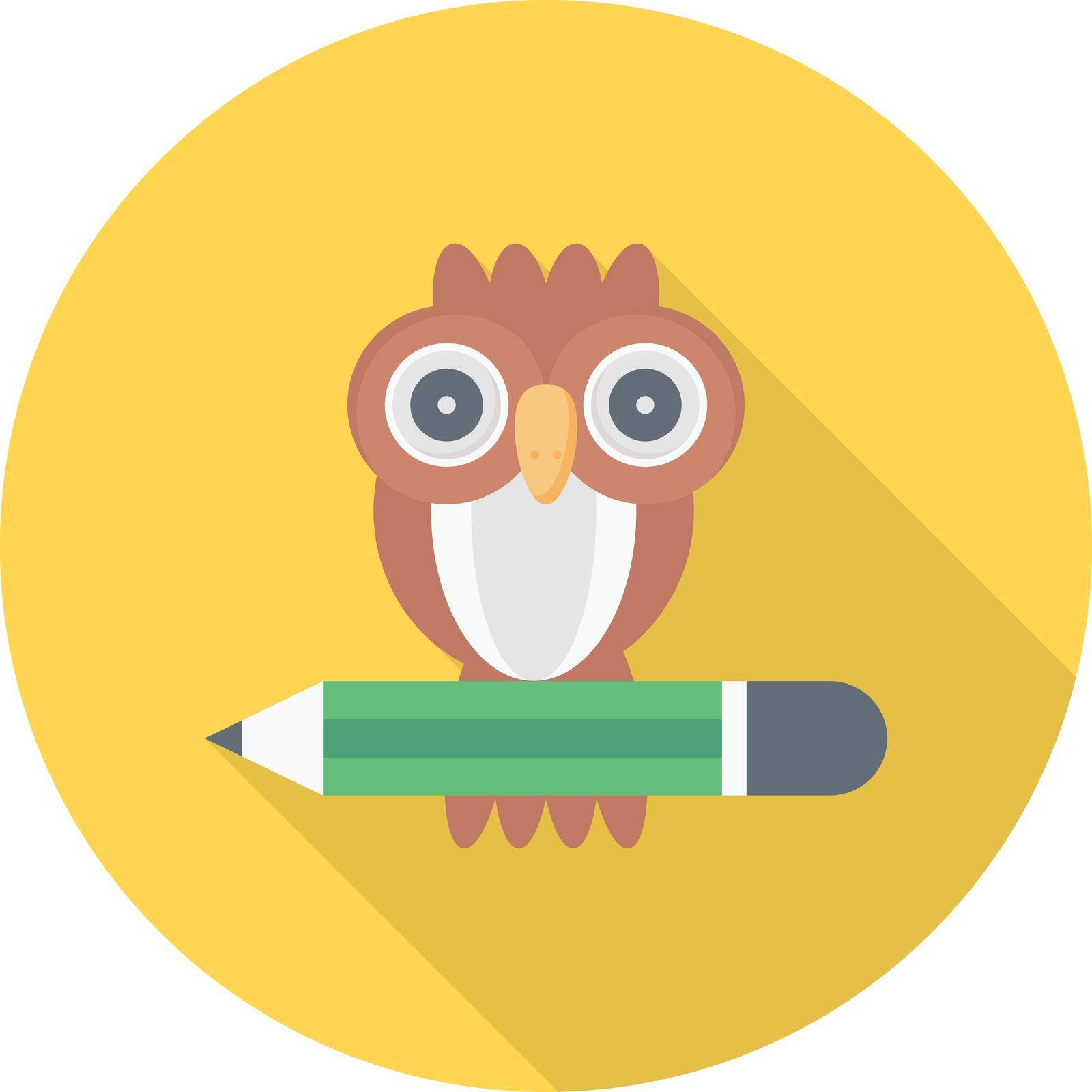 owl vector colour flat icon