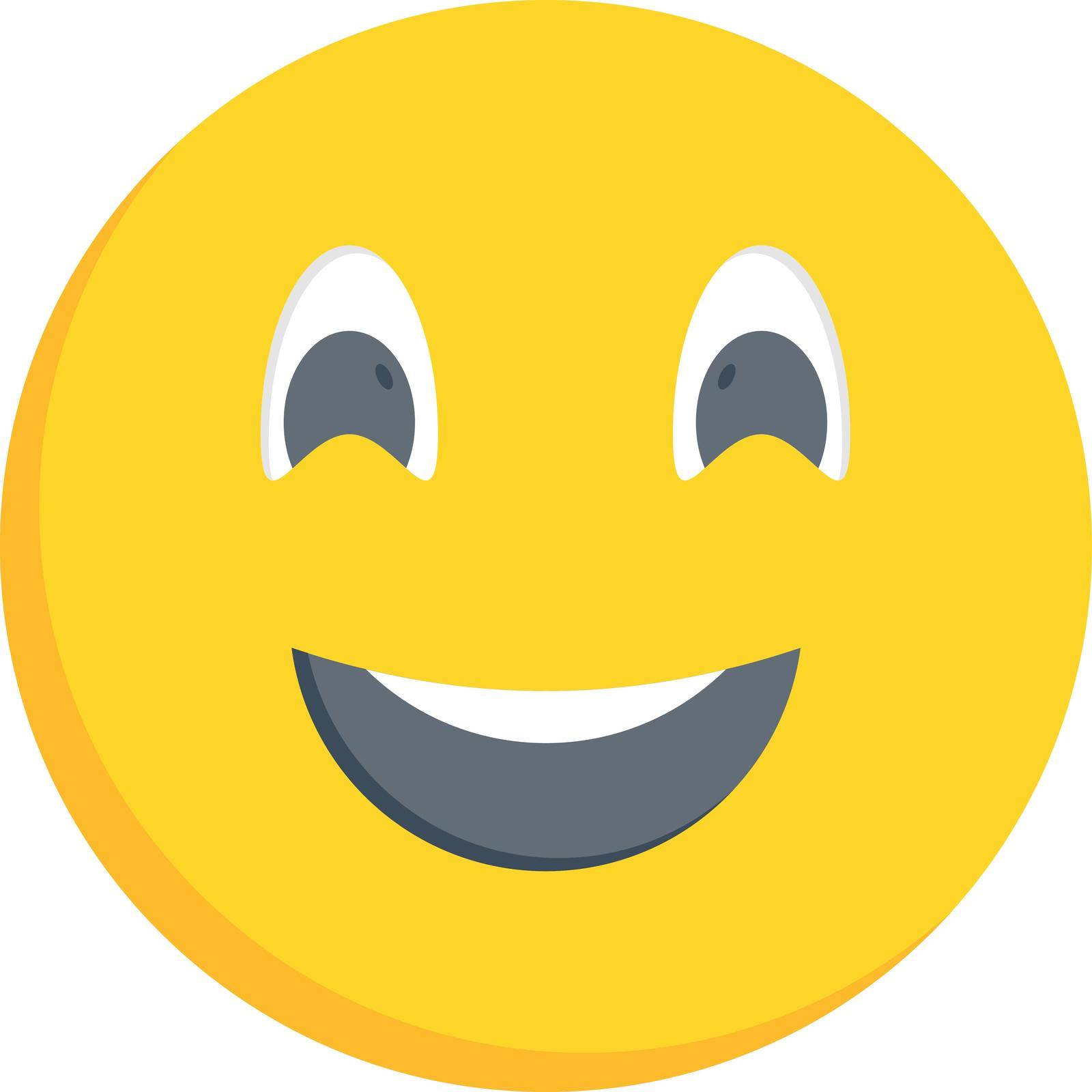 smiling face vector flat colour icon