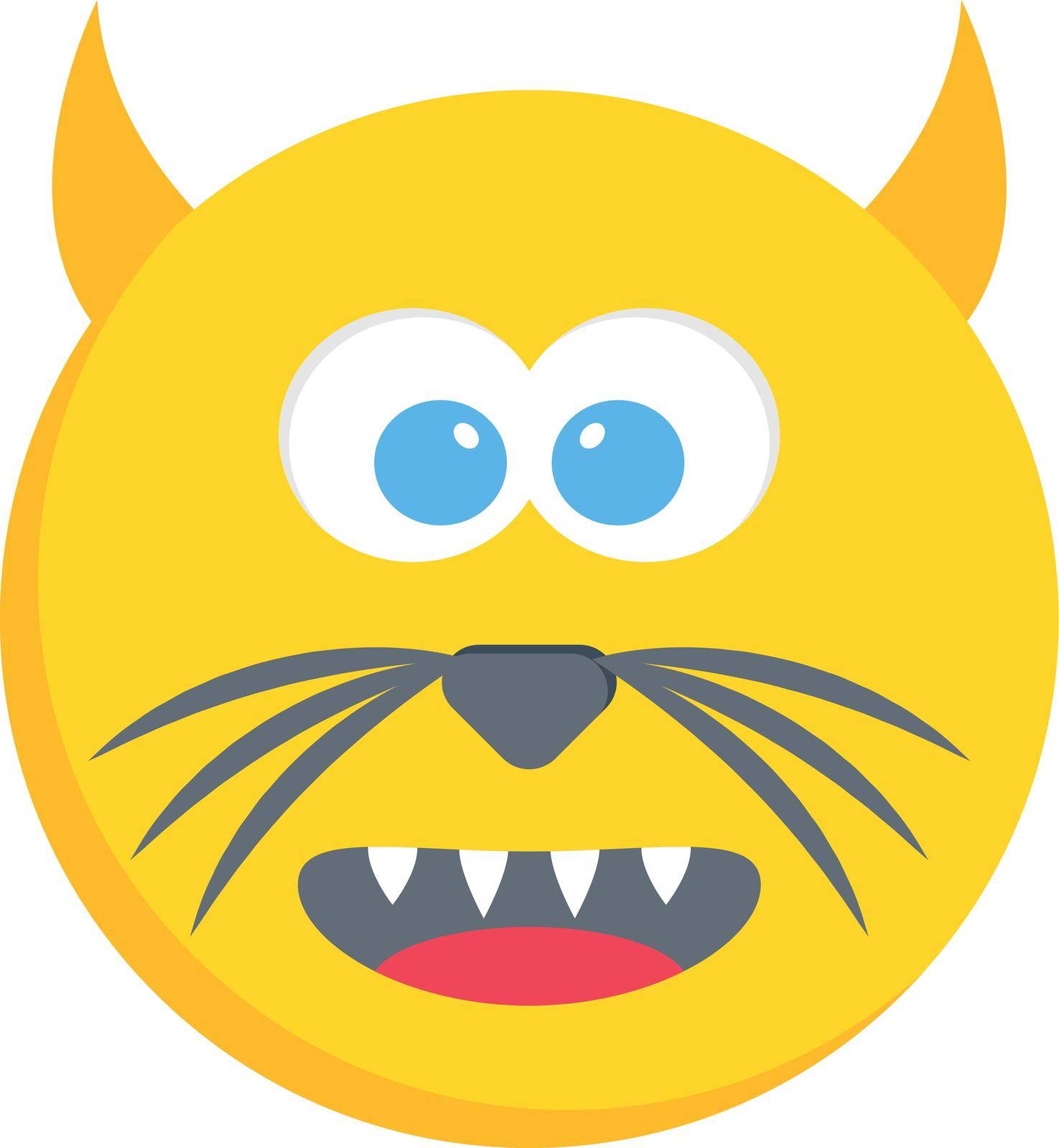 cat face vector flat colour icon