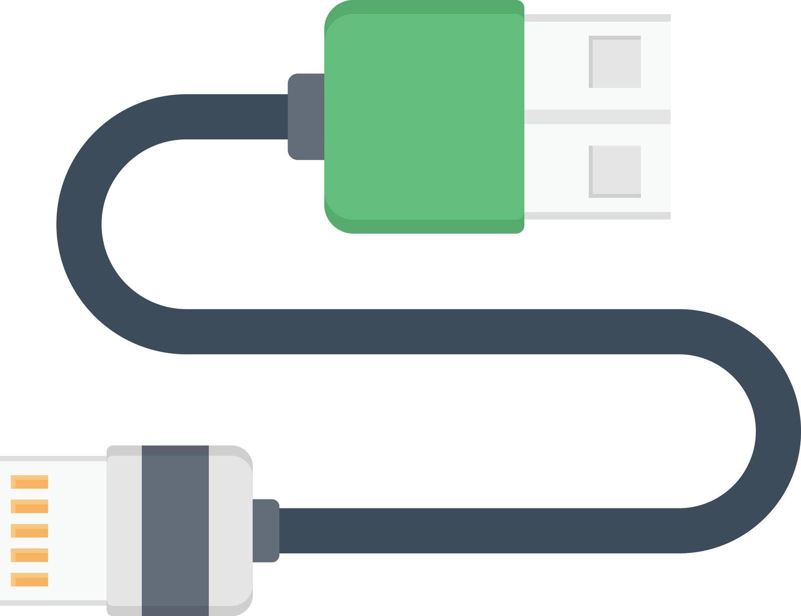 cable vector colour flat icon