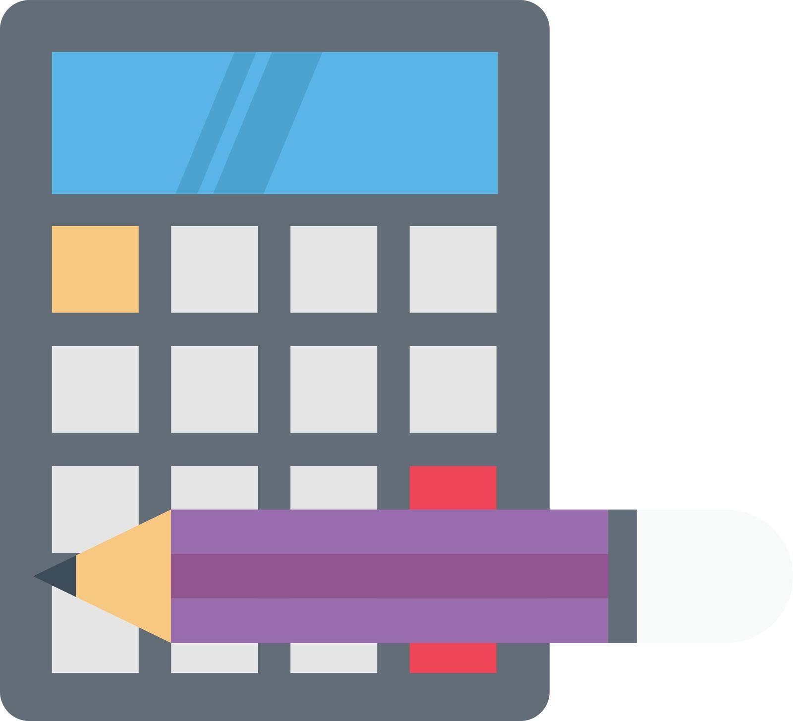 calculator vector flat colour icon