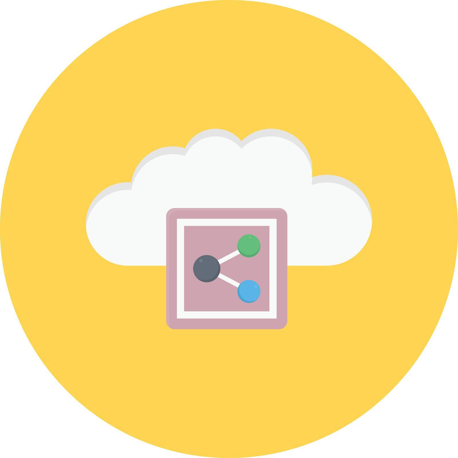cloud vector colour flat icon