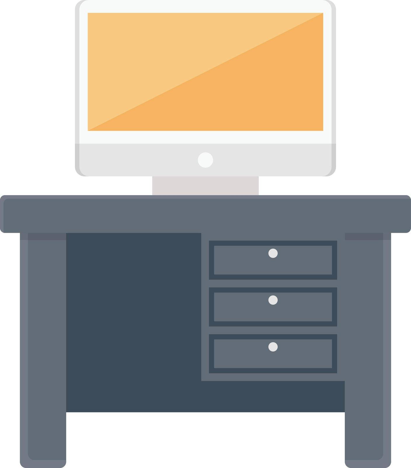 TV drawer vector flat colour icon