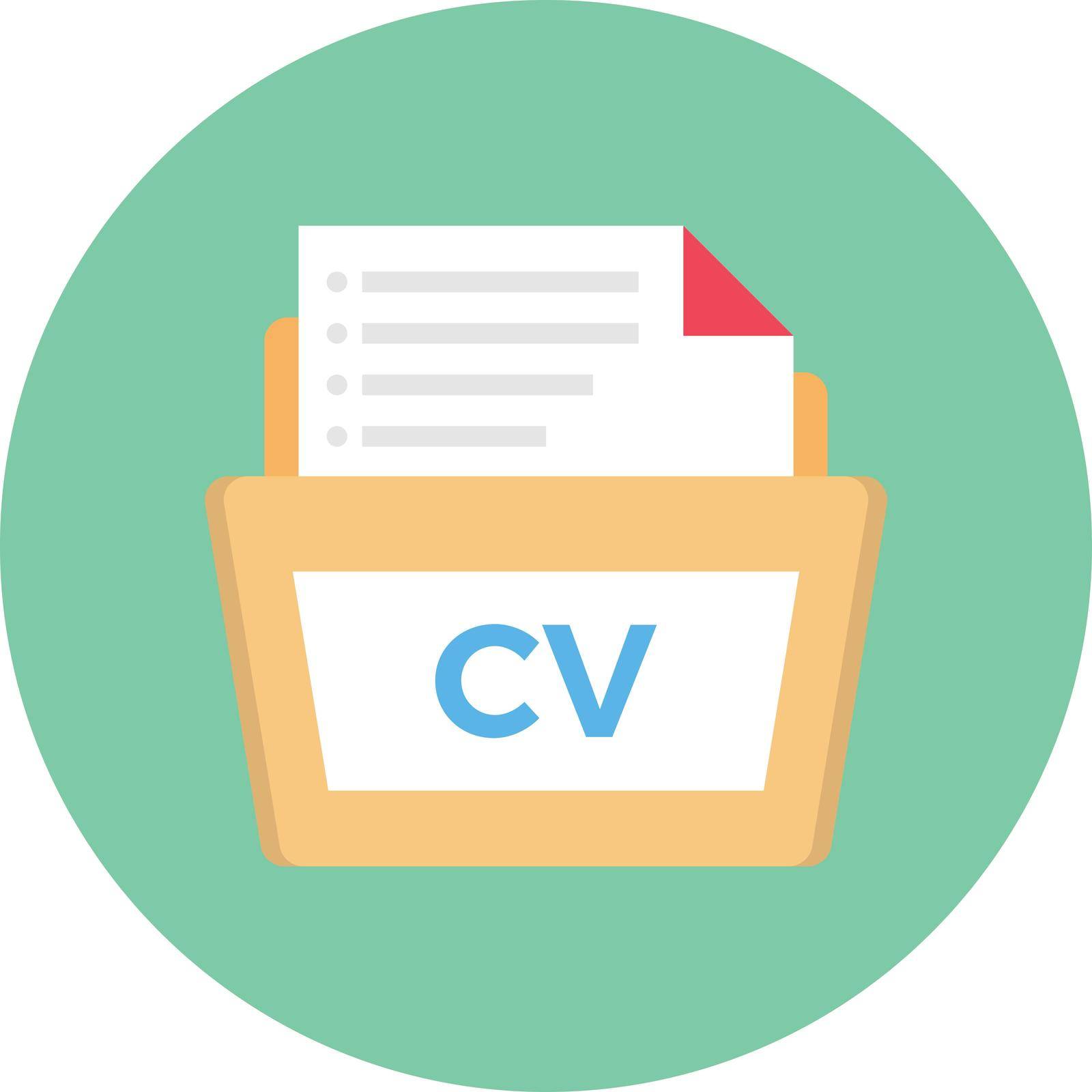 CV folder vector flat colour icon