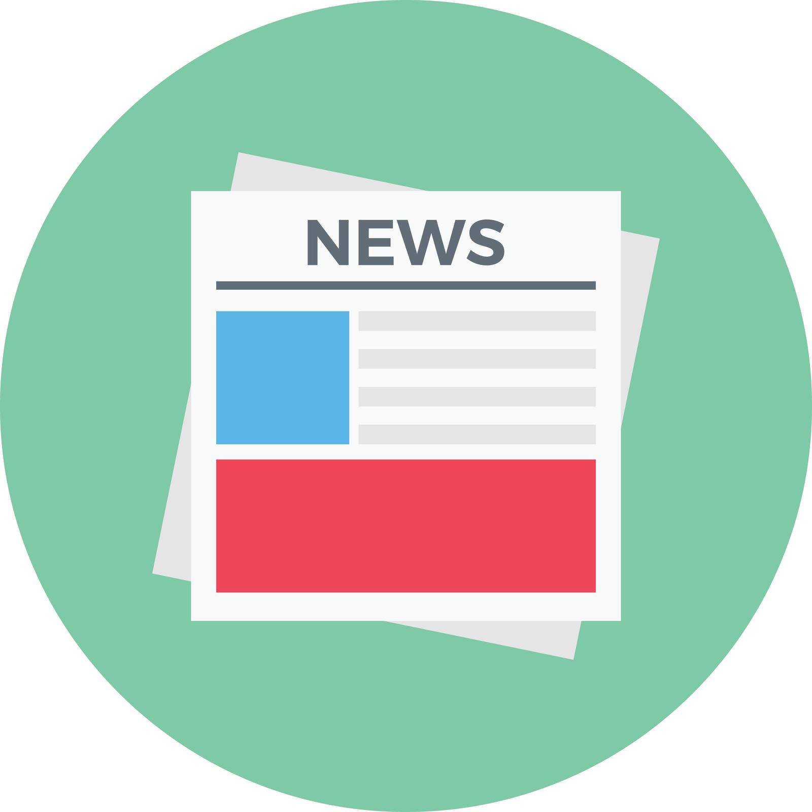 news paper vector flat colour icon