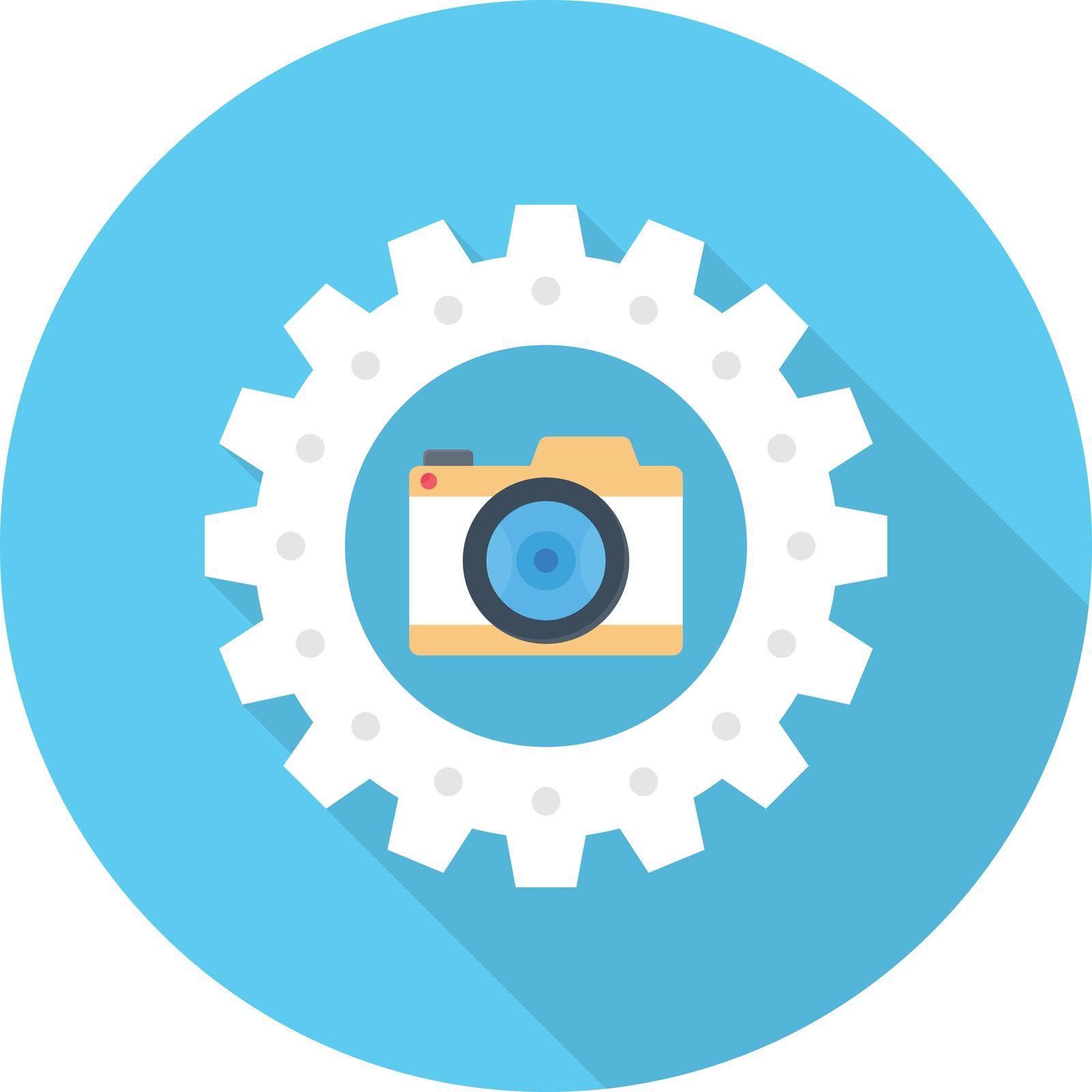 camera vector flat color icon