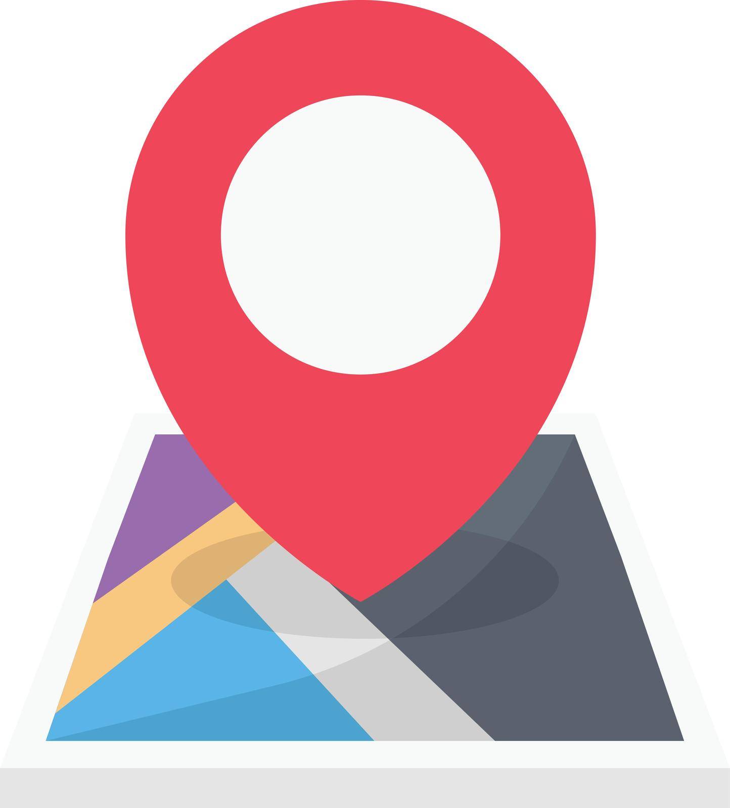 map vector flat color icon