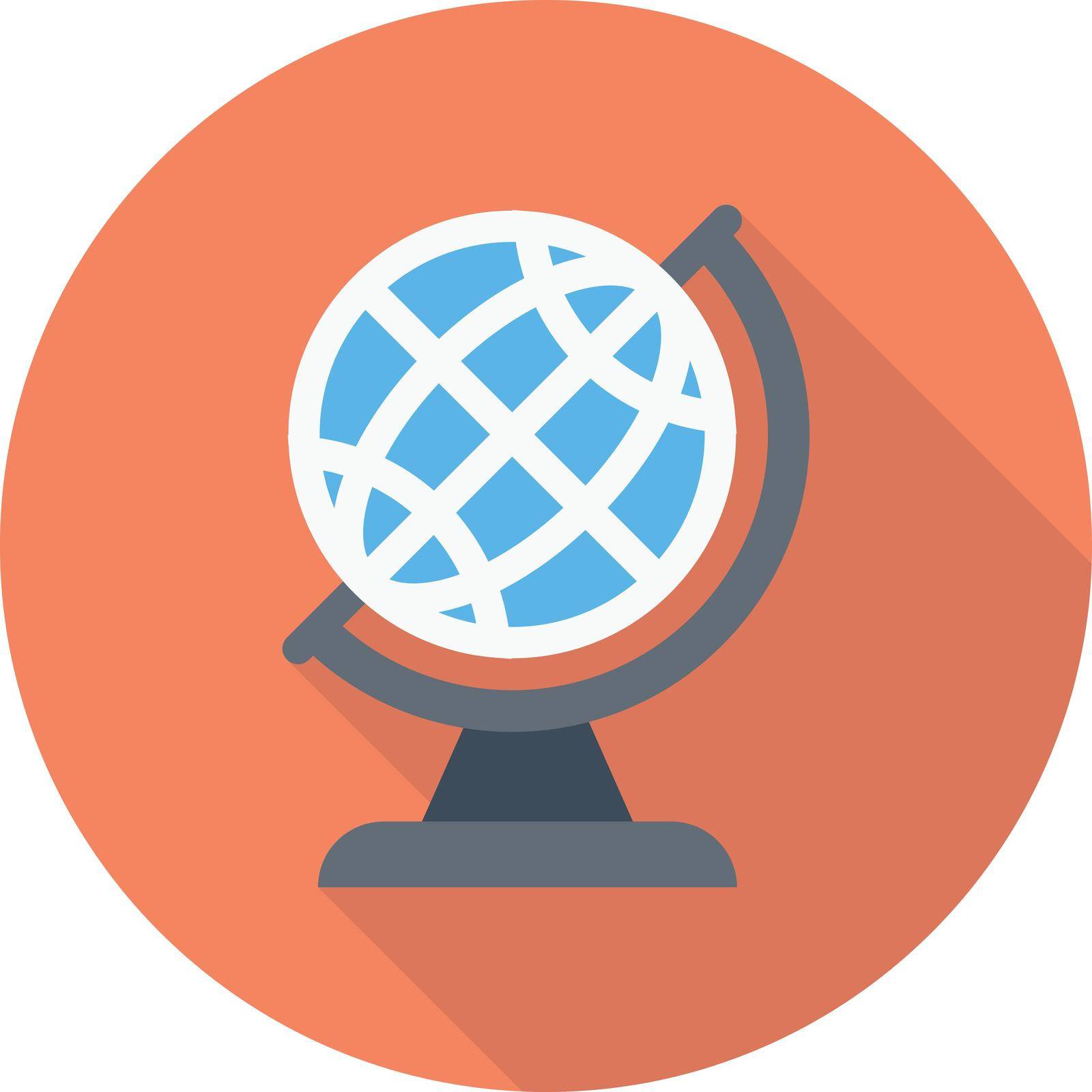globe vector flat color icon
