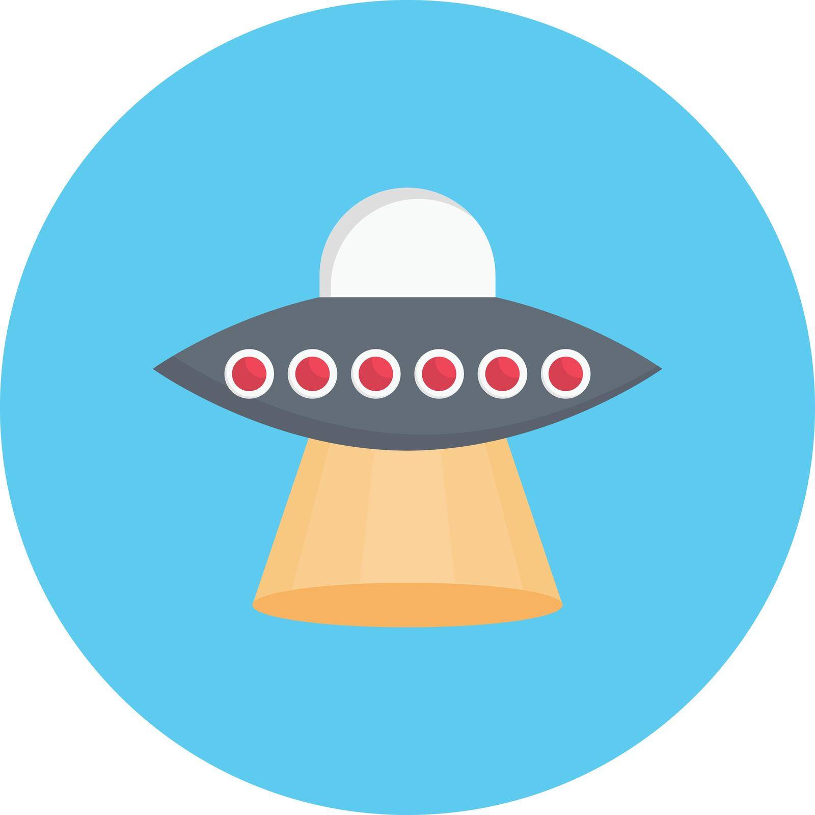 spaceship vector flat colour icon