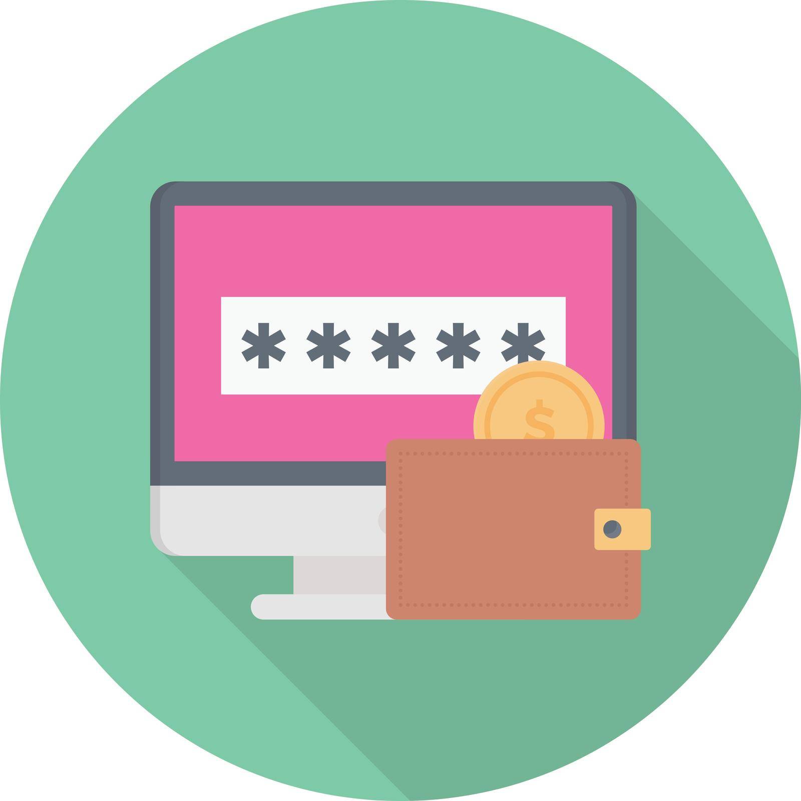 password vector flat colour icon