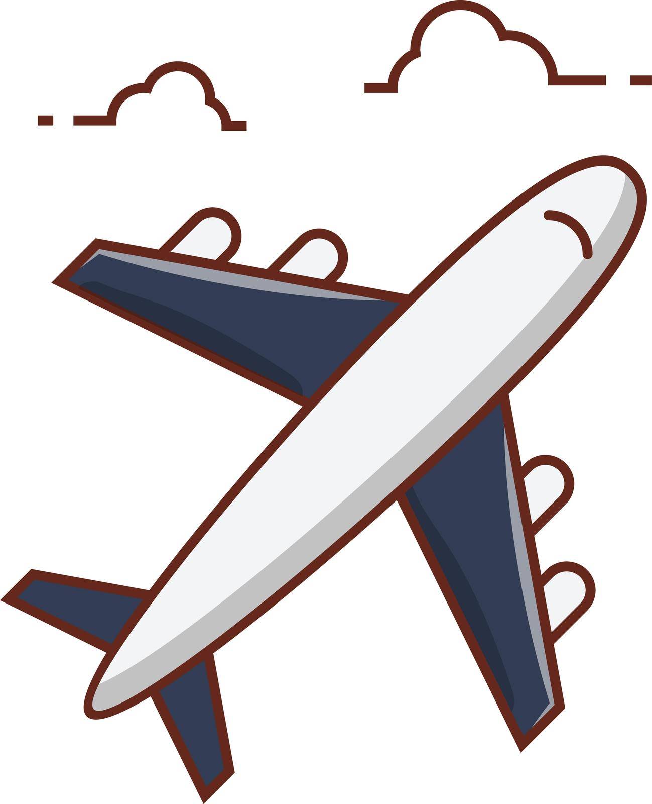 flight vector line flat icon