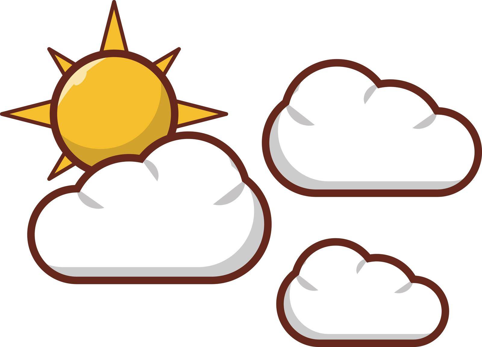 cloud vector line flat icon