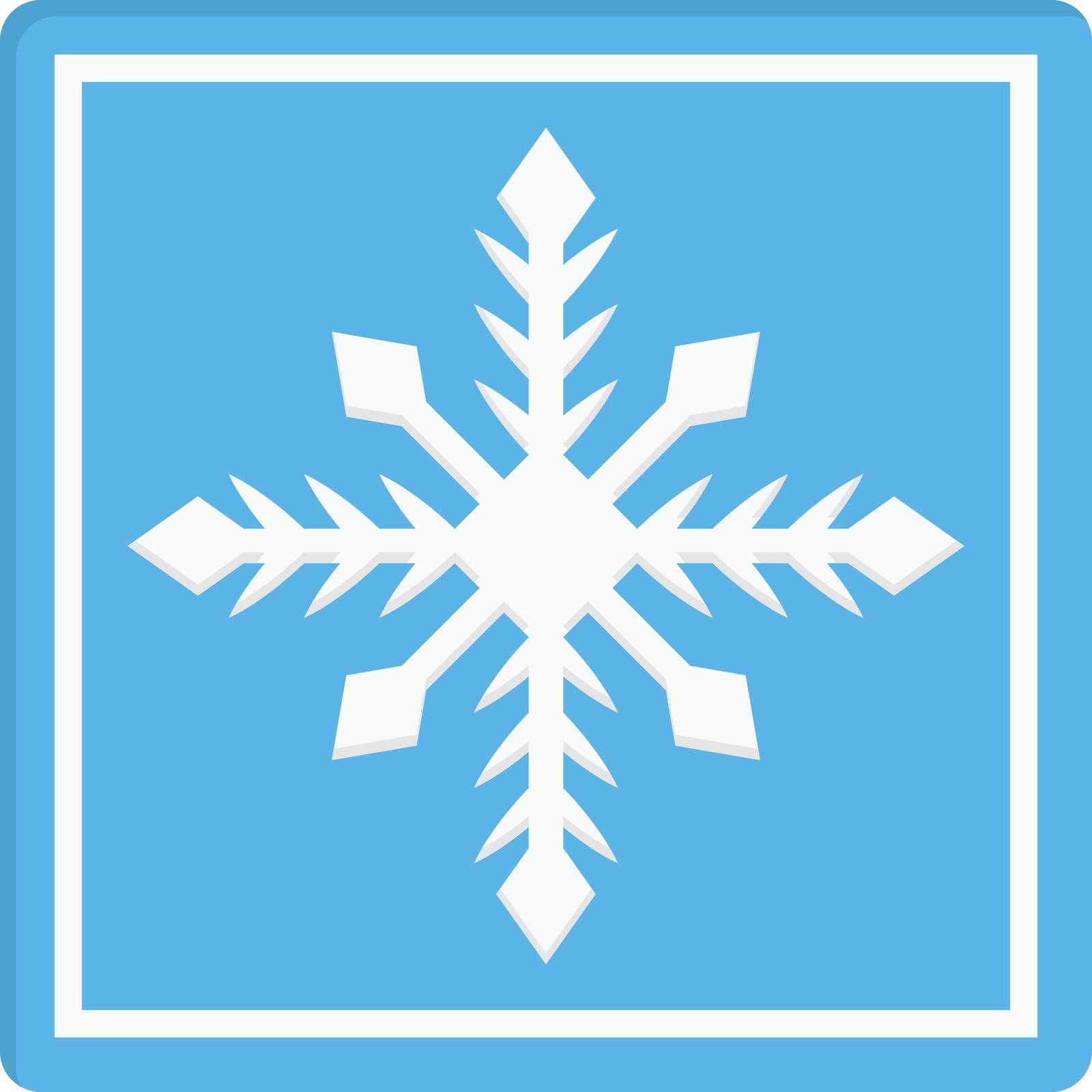 snow flake vector flat colour icon