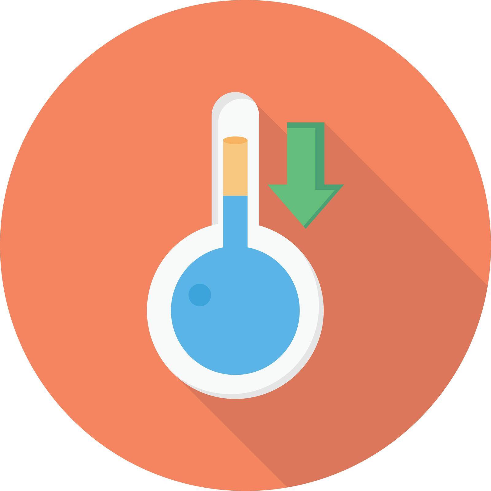 temperature down vector flat colour icon