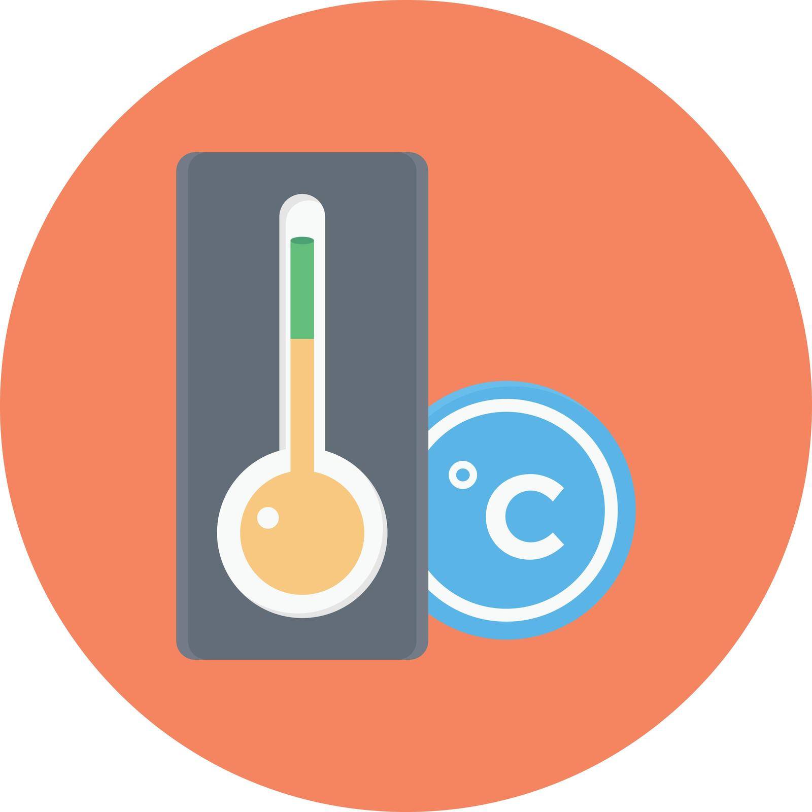 temperature Celsius vector flat colour icon