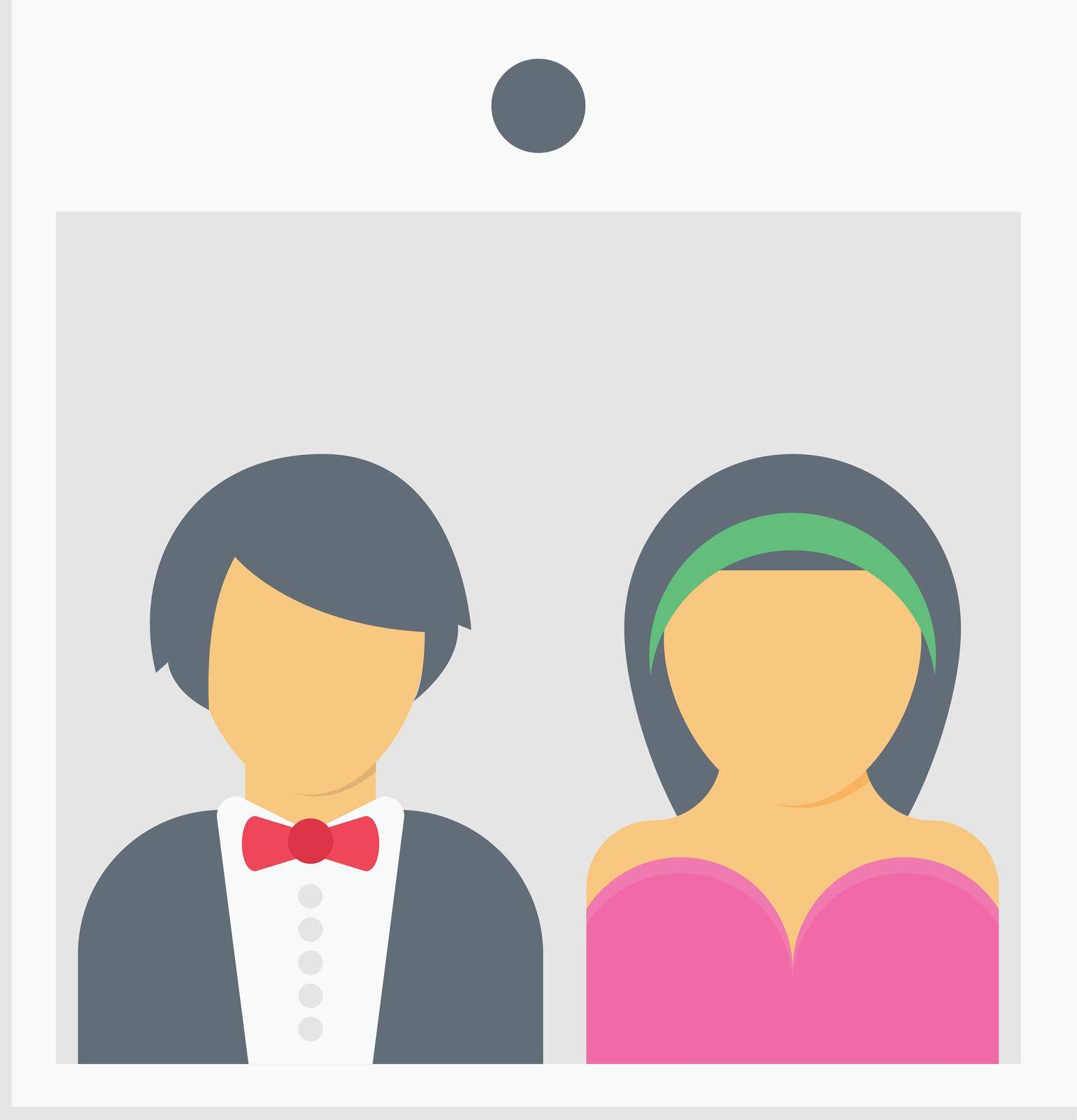 marriage picture vector flat colour icon