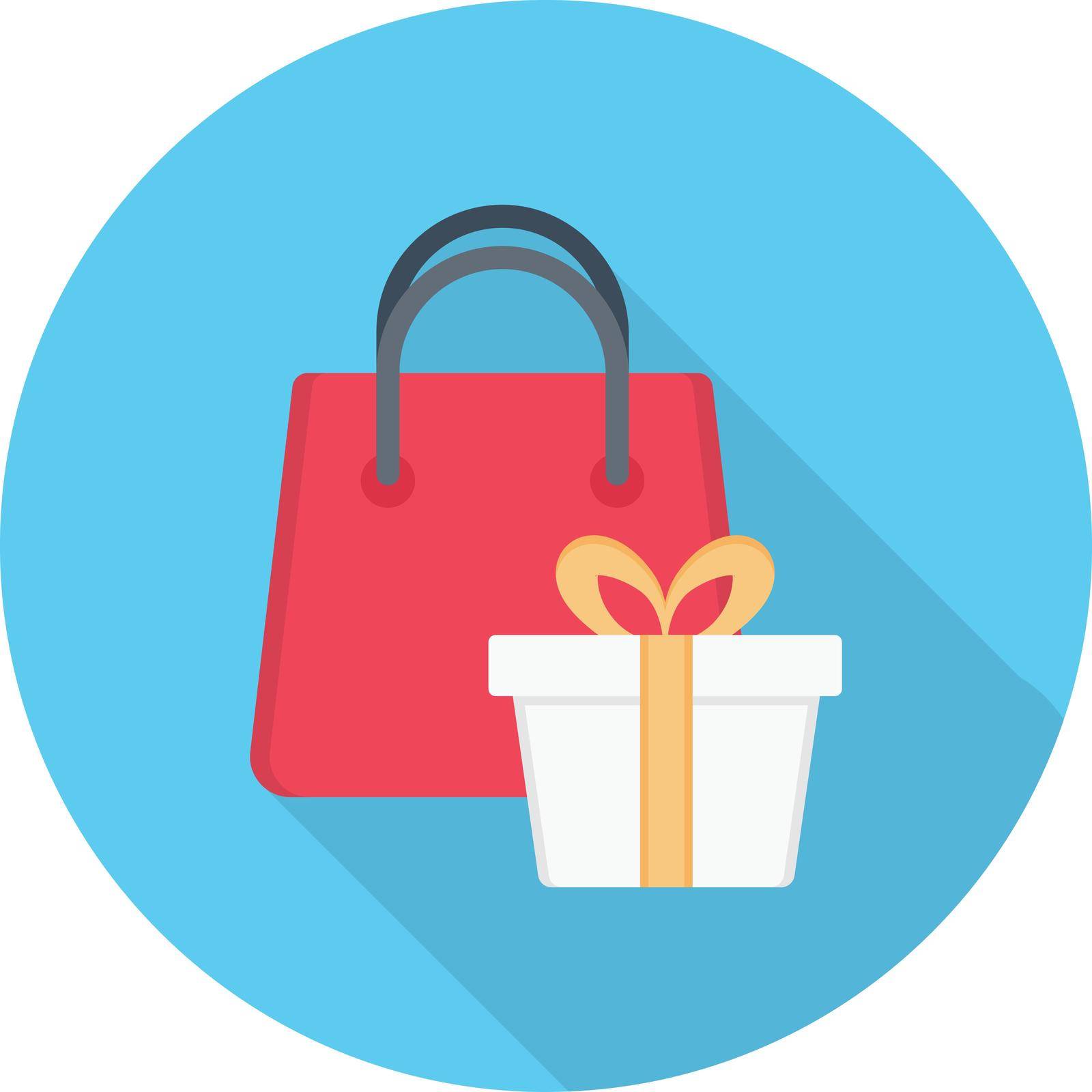 gift bag vector flat colour icon