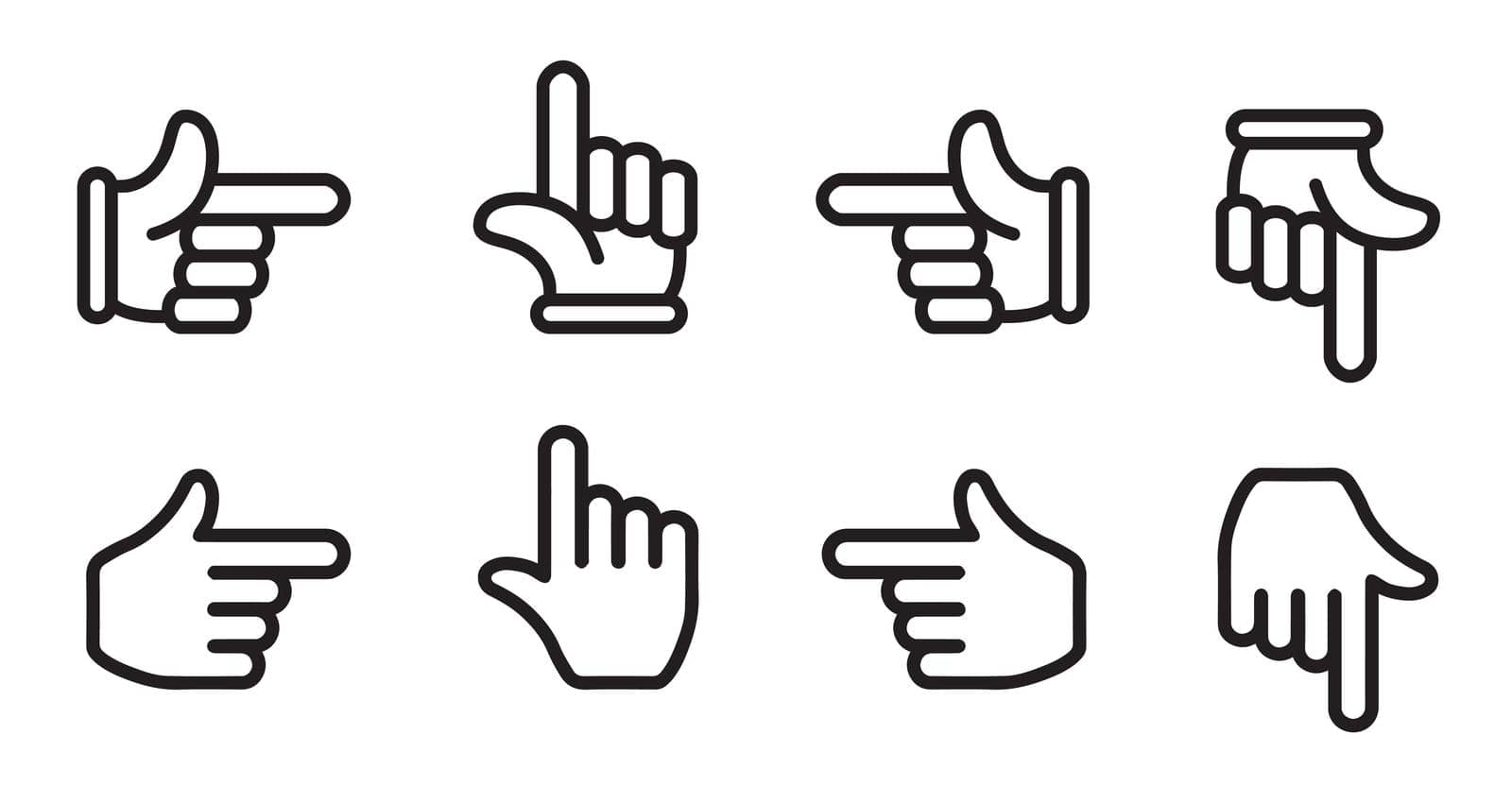 finger pointer / finger arrow icon set