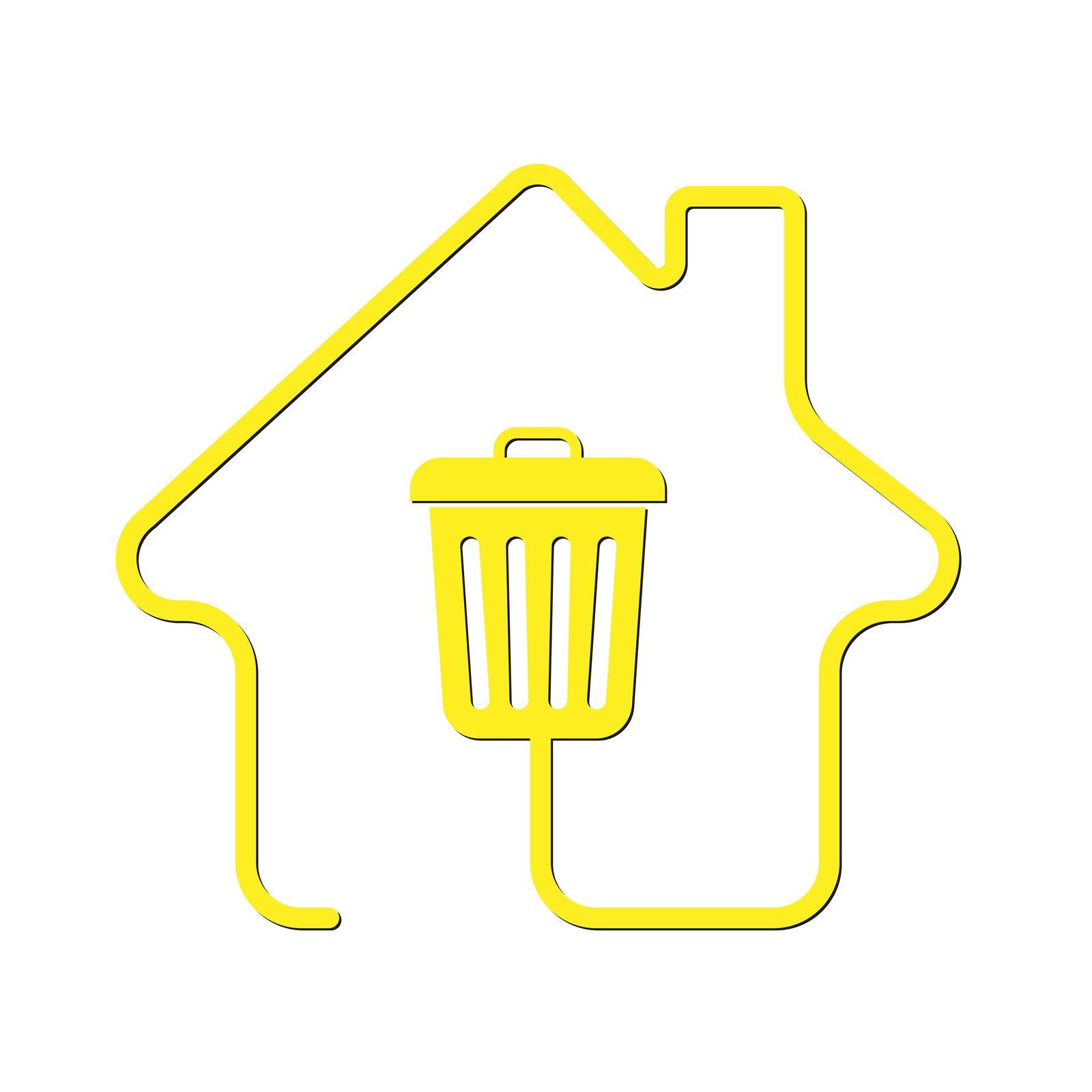 Garbage collection, utility icon. Vector stock illustration, flat style