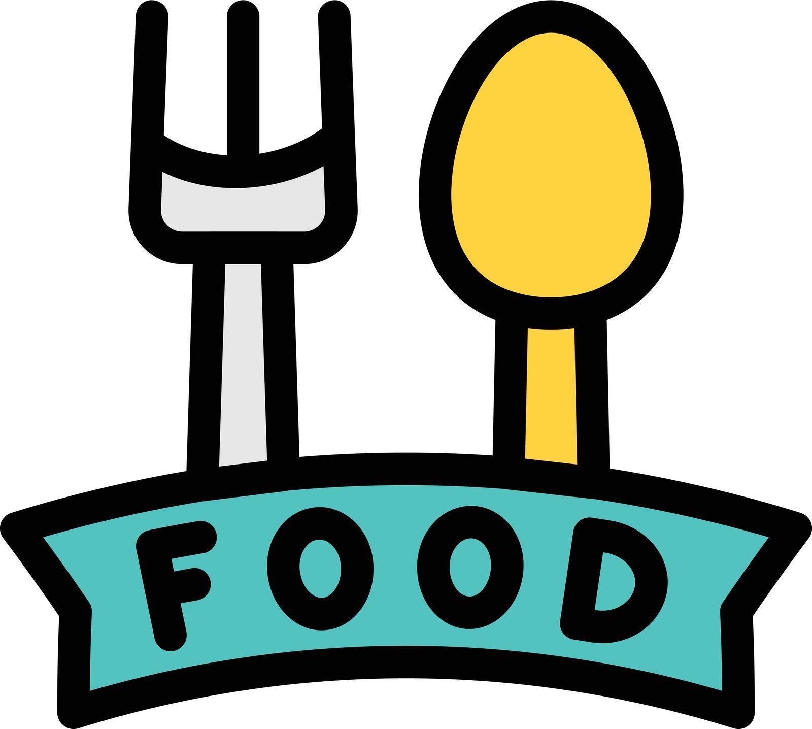 food vector line colour icon