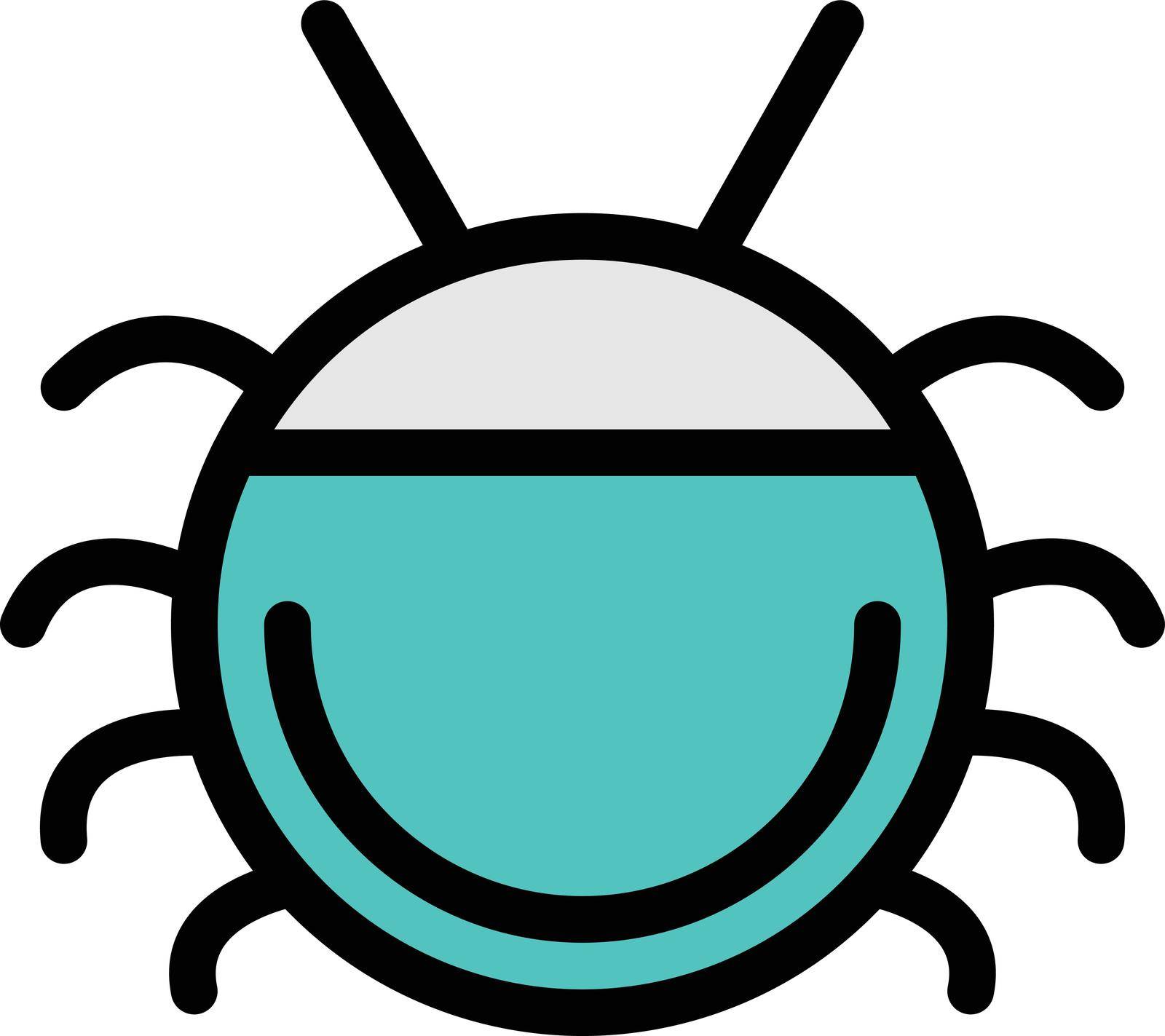 insect vector color line icon