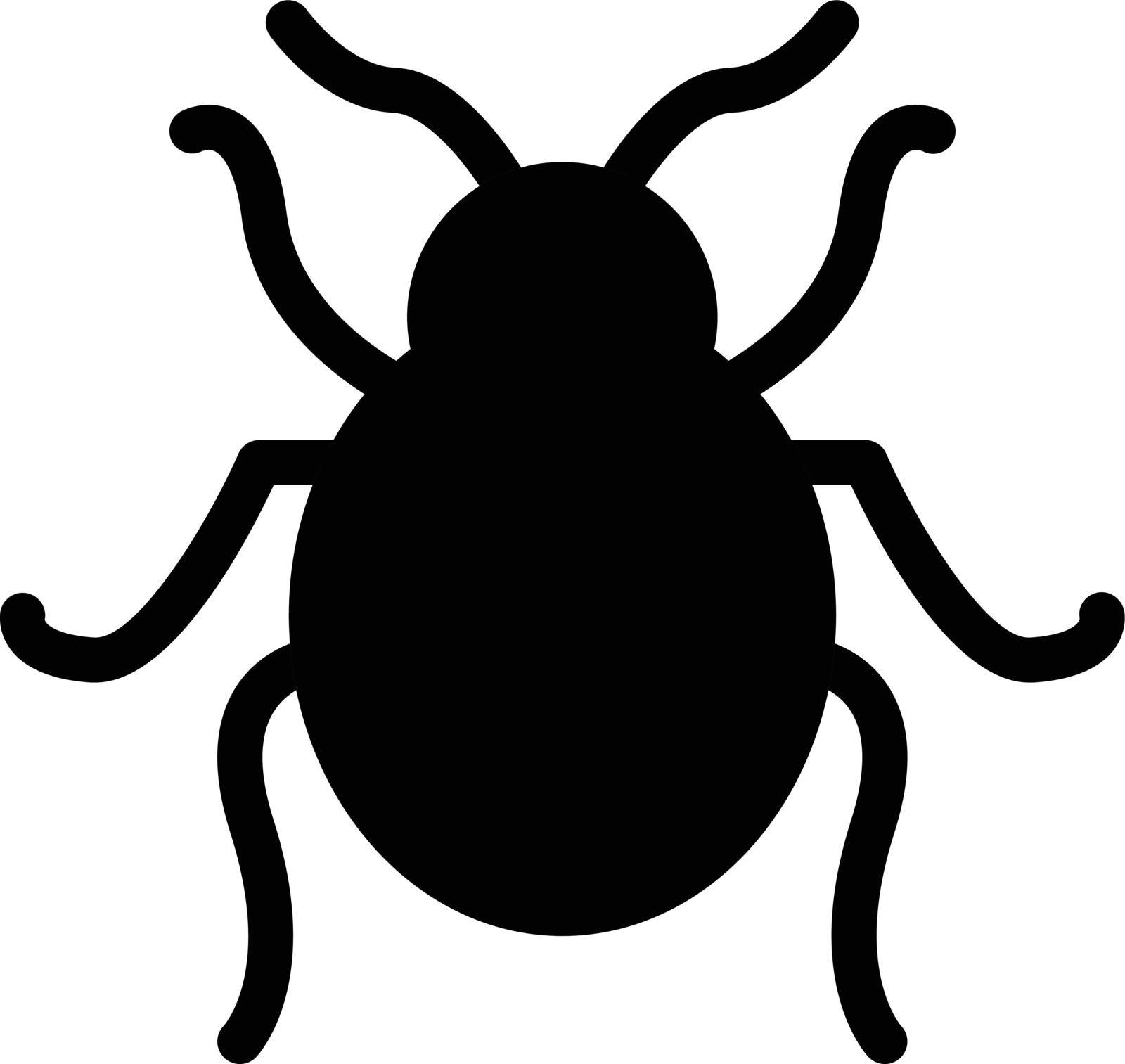 insect vector glyph flat icon