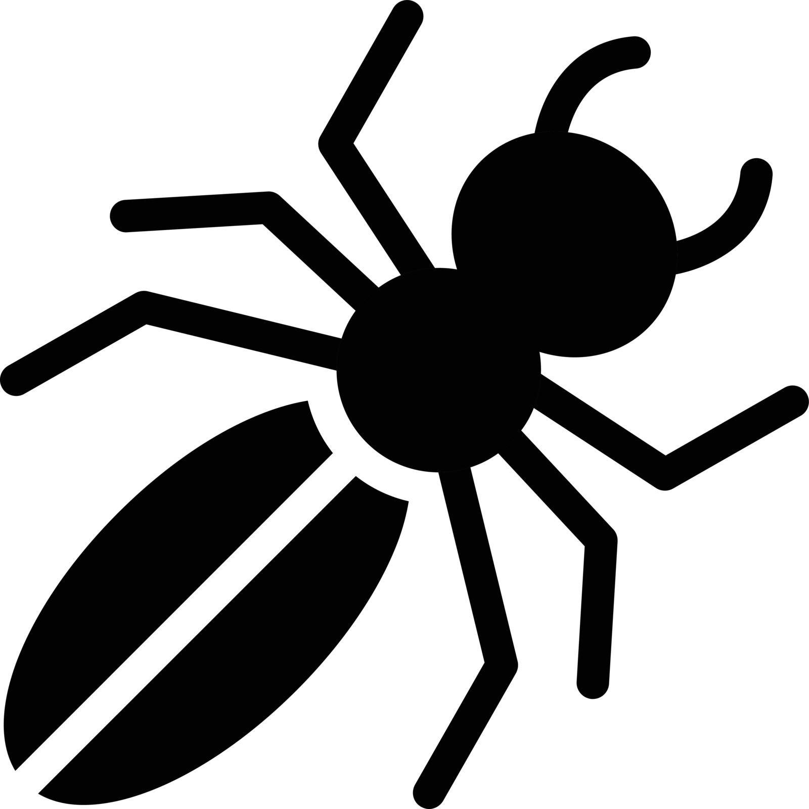 fly vector glyph flat icon
